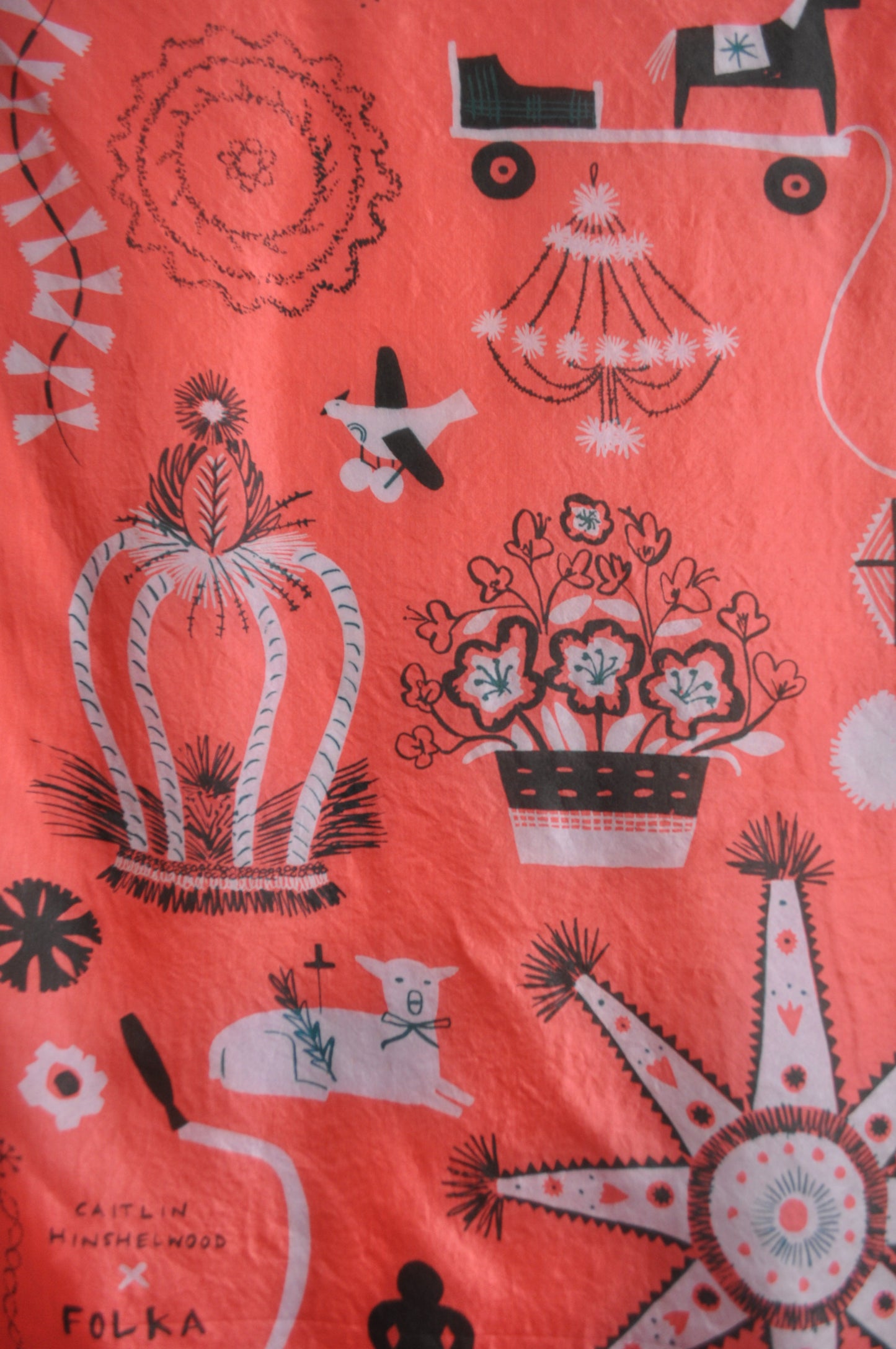 Folka Scarf in Coral by Caitlin Hinshelwood