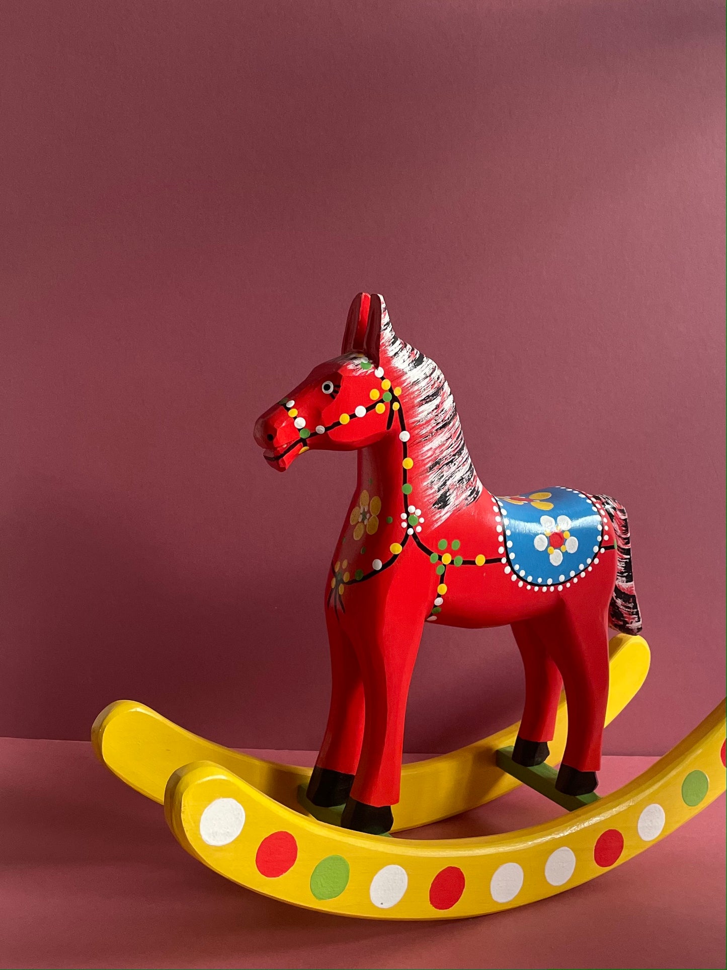 Hand Painted Large Riding Horse Toy by Wiesia