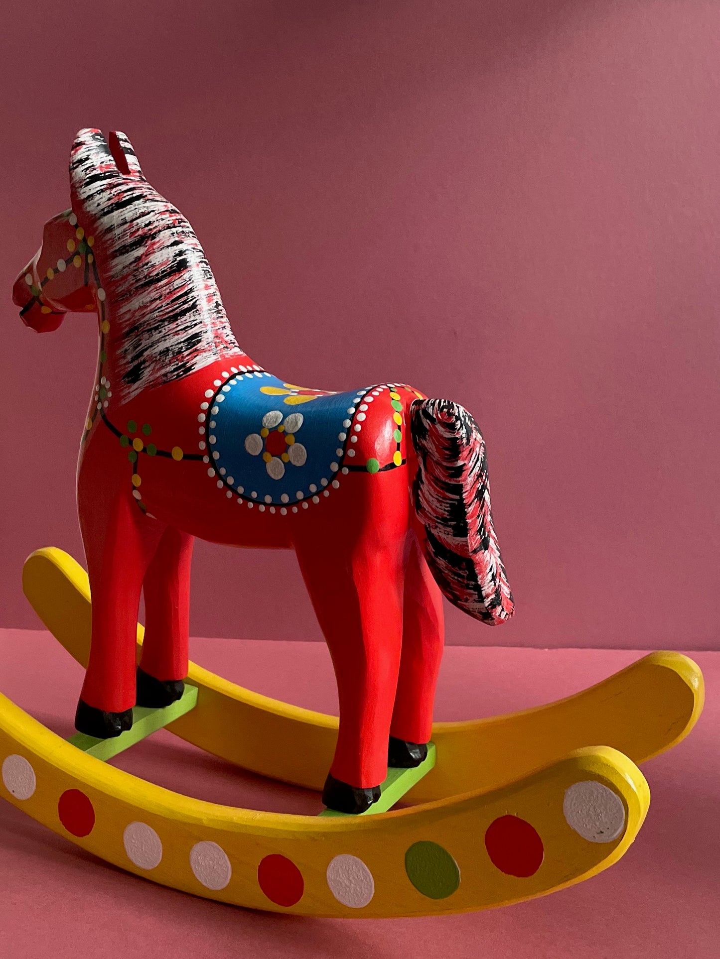 Hand Painted Large Riding Horse Toy by Wiesia