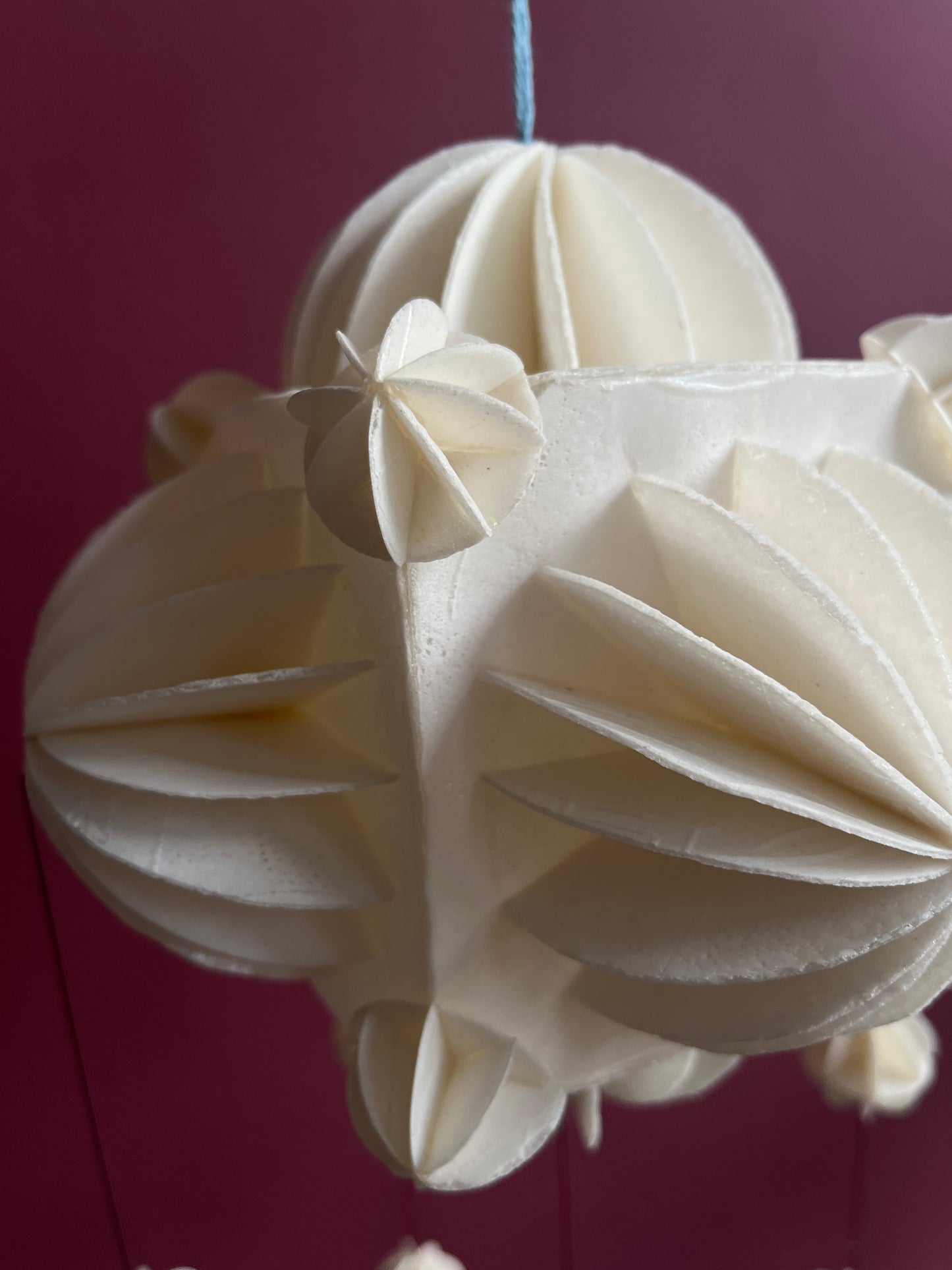 Wafer Geometric Ornament in White