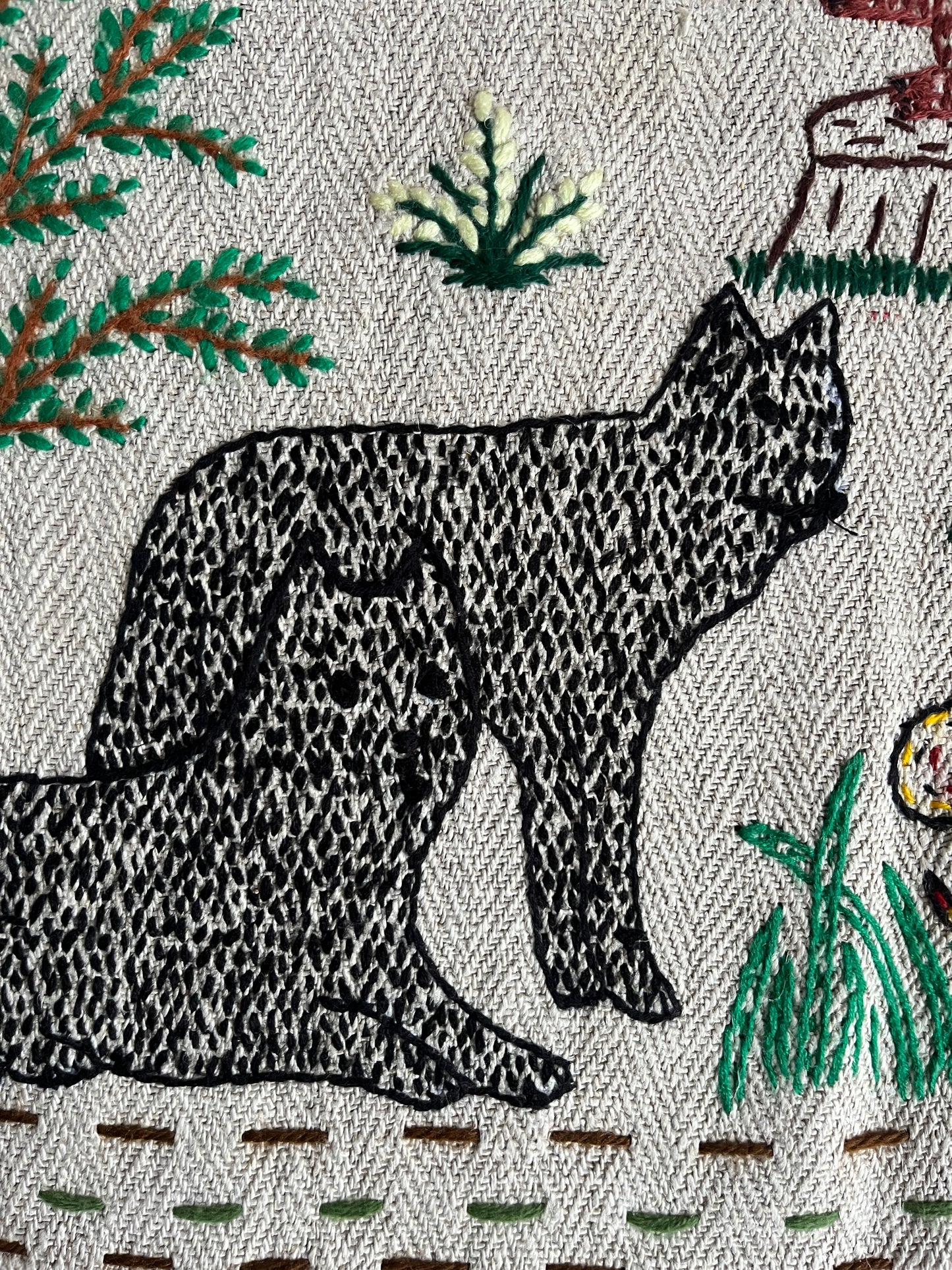 Forest Inhabitants Hand Embroidered Makatka by Anna