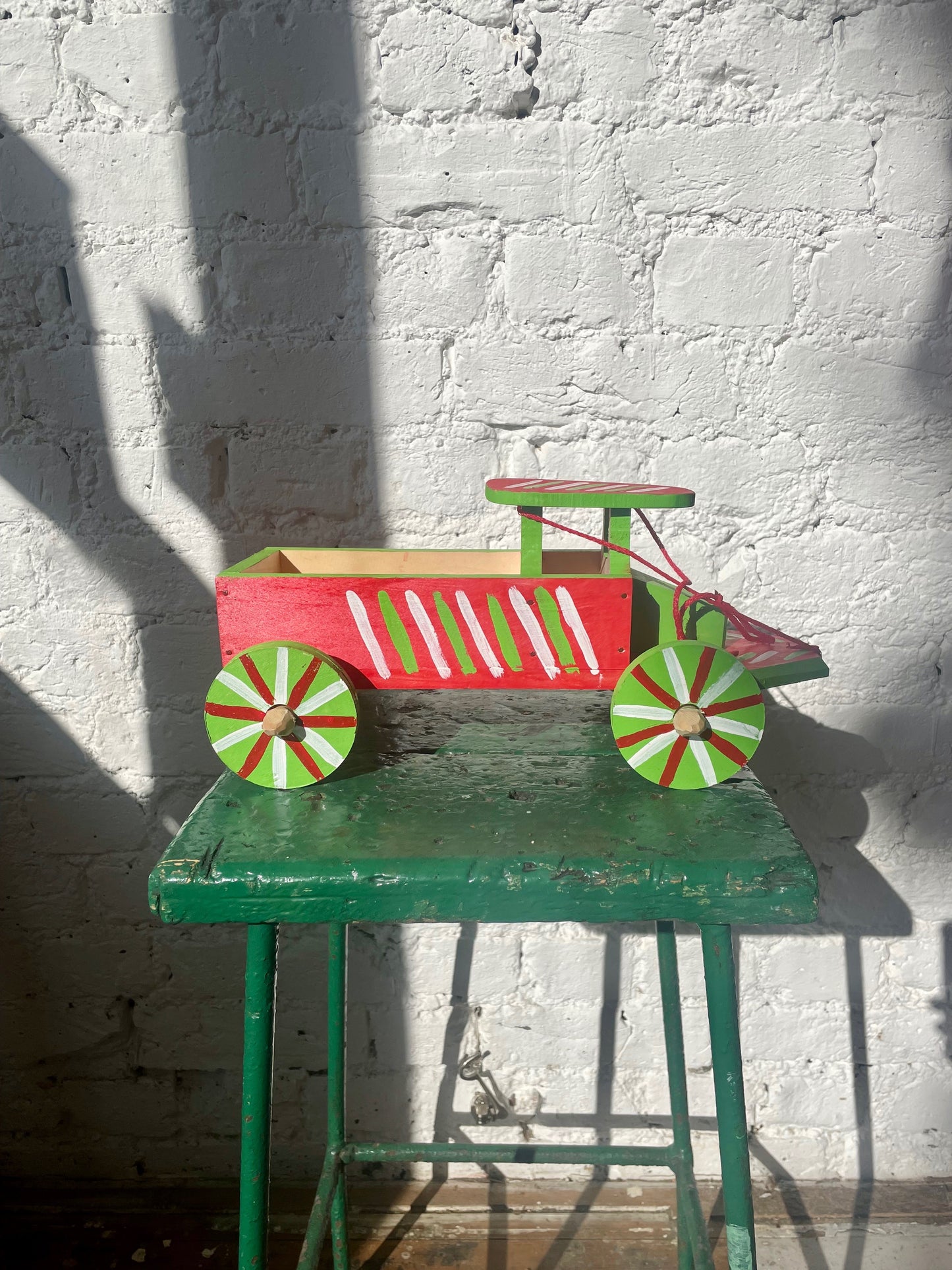 Wooden Truck Toy in Red by Ryszard