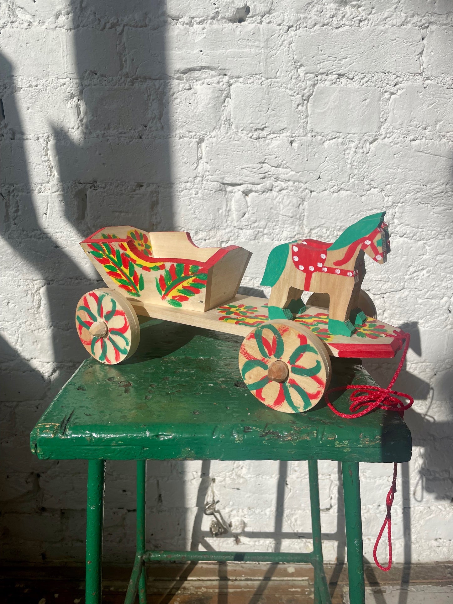 Horses with Cart Toy by Ryszard