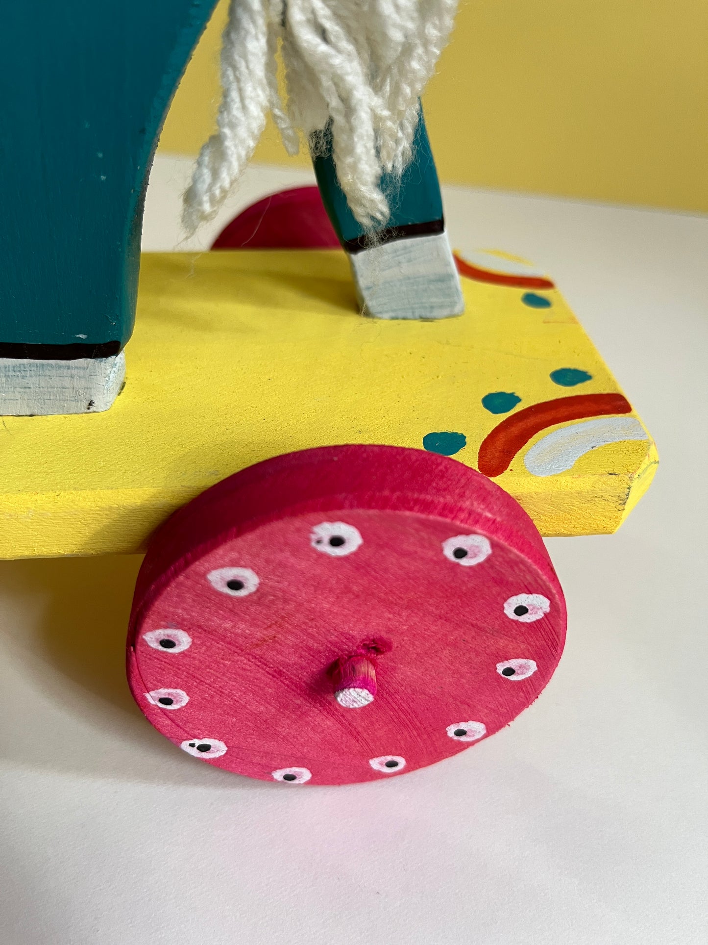 Teal Horse Pull Along Toy by Wlodzimierz