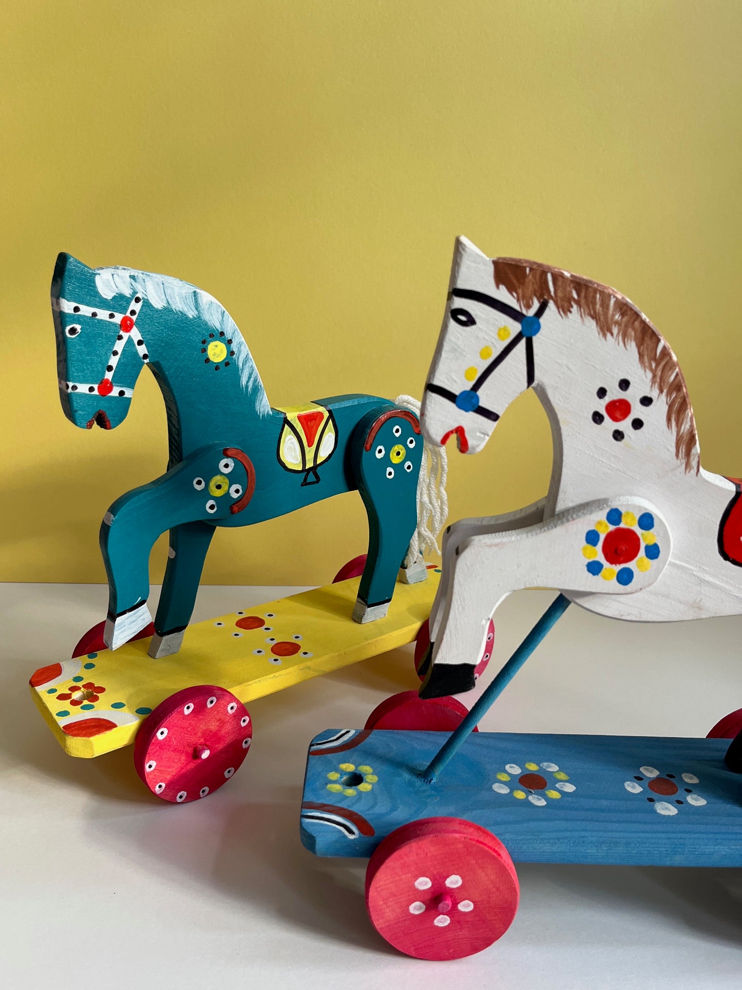 White Horse Pull Along Toy by Wlodzimierz