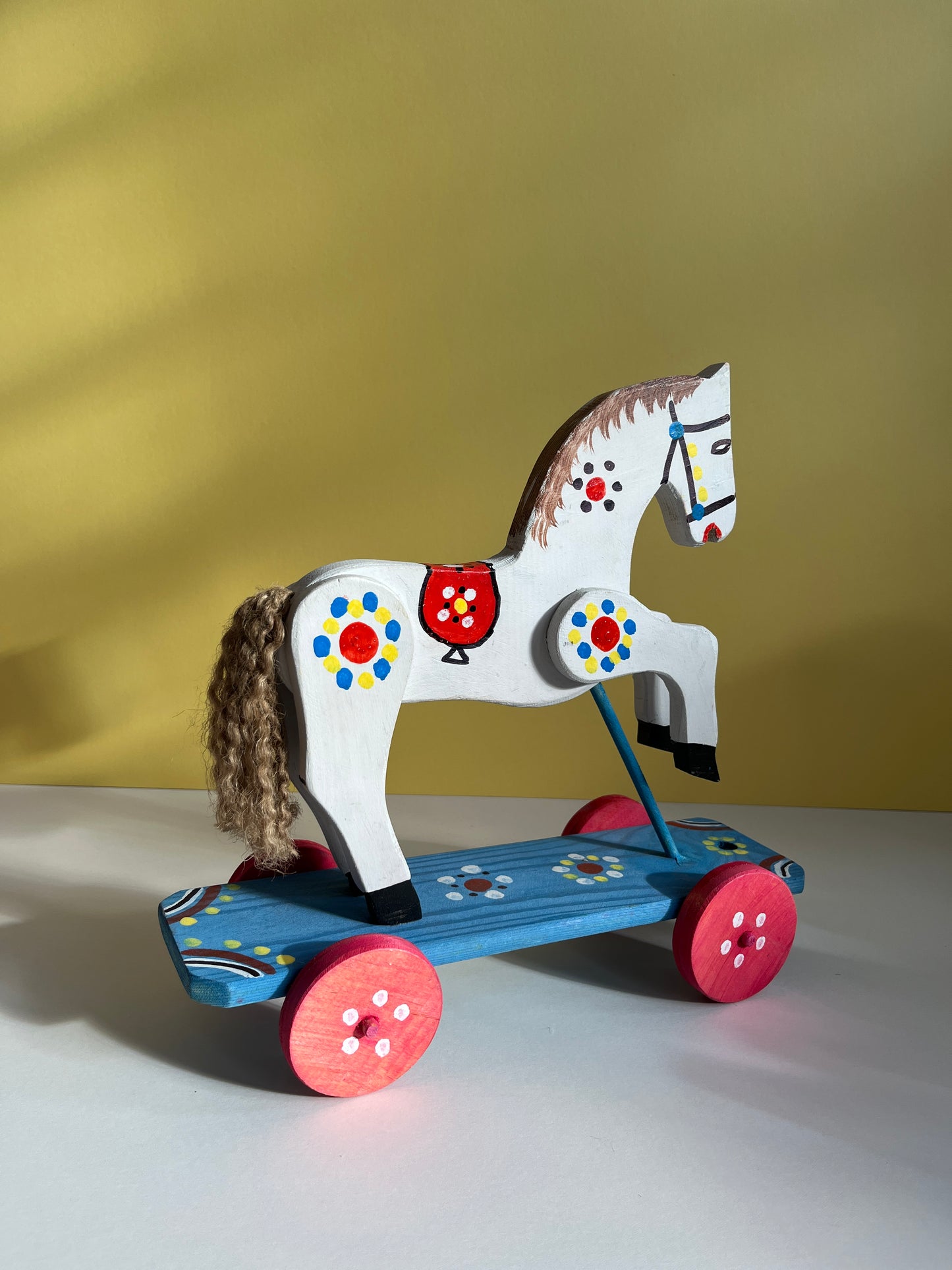 White Horse Pull Along Toy by Wlodzimierz