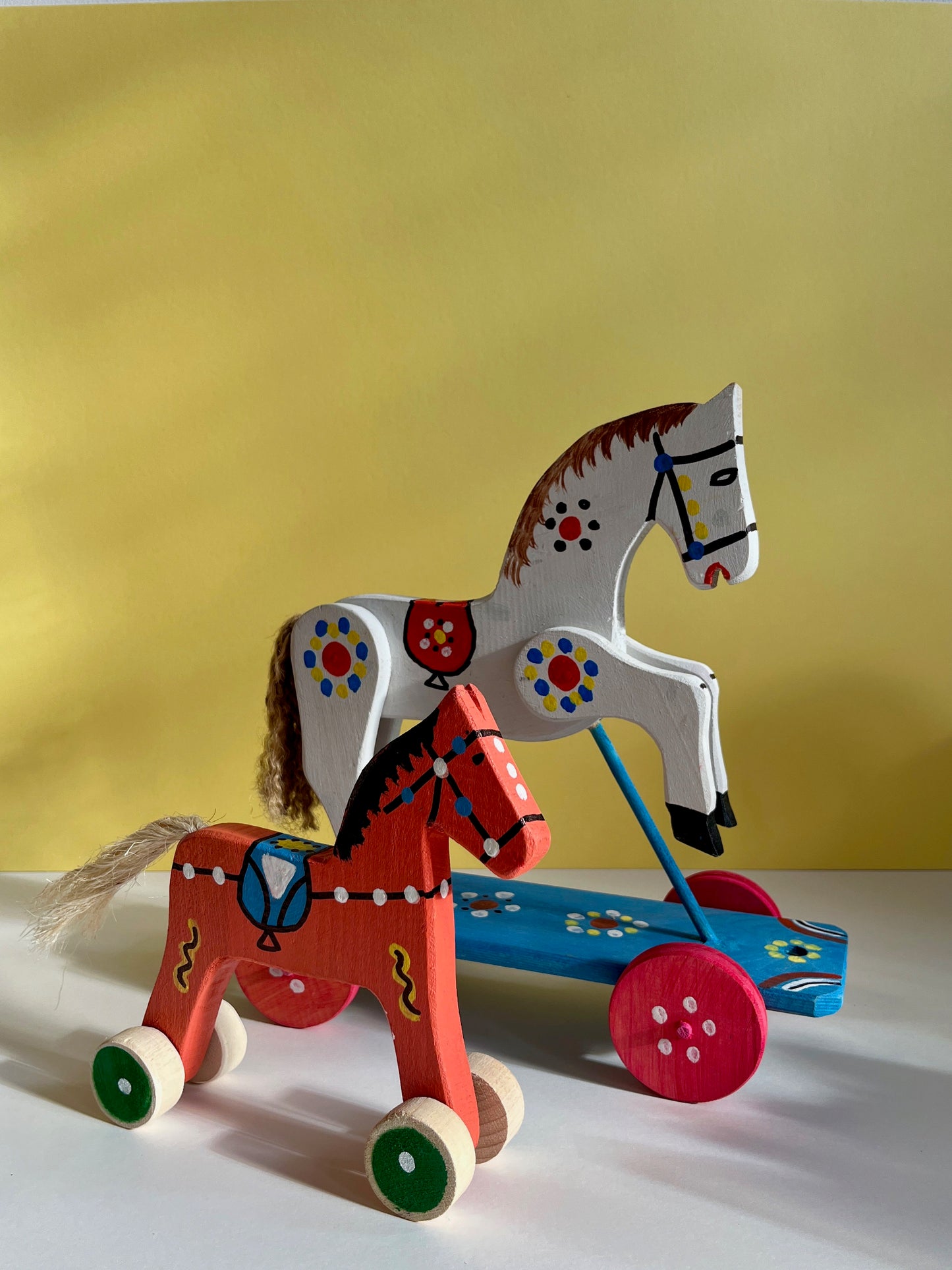 White Horse Pull Along Toy by Wlodzimierz