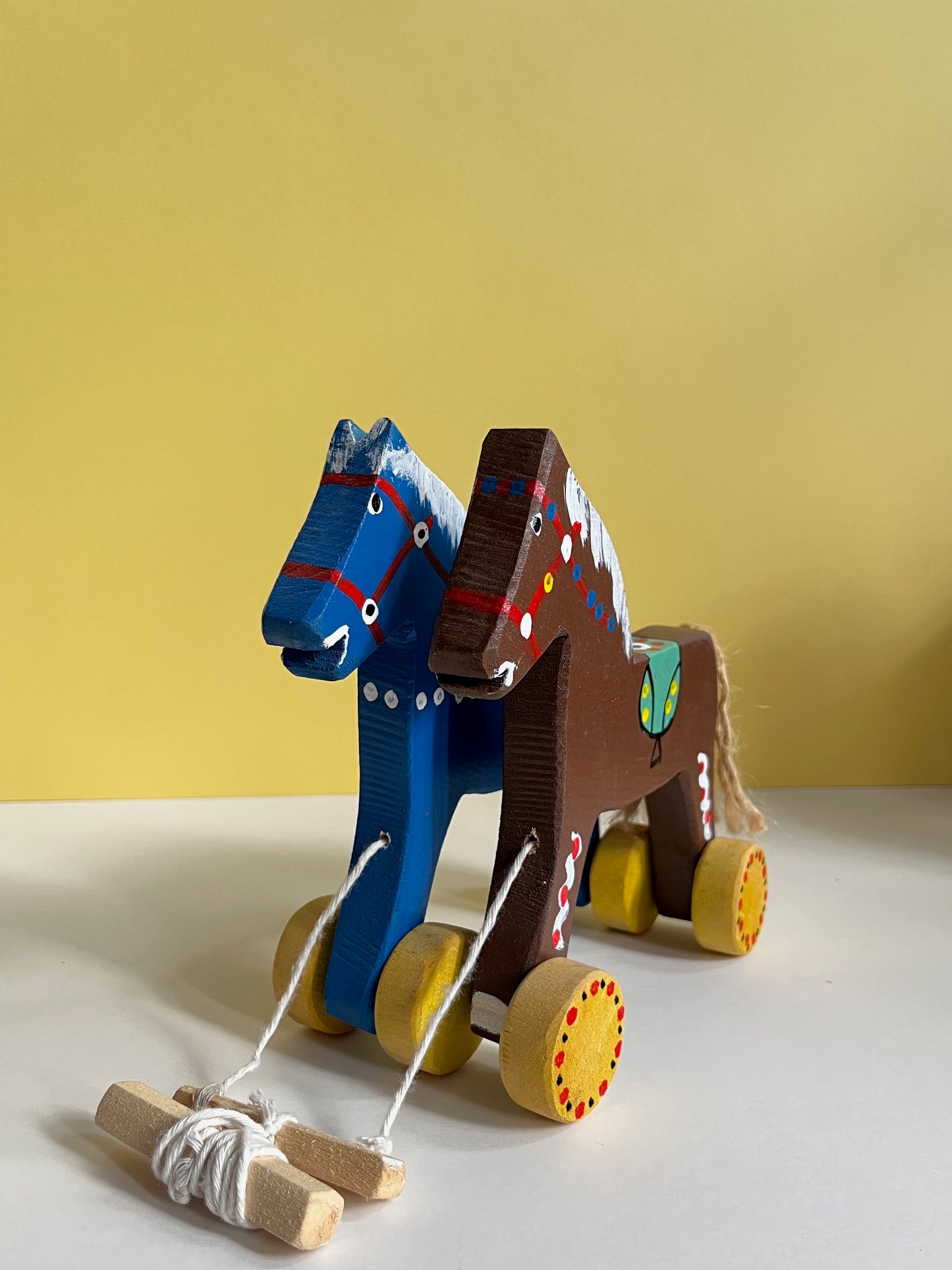 Two Horses Pull Along Toy by Wlodzimierz