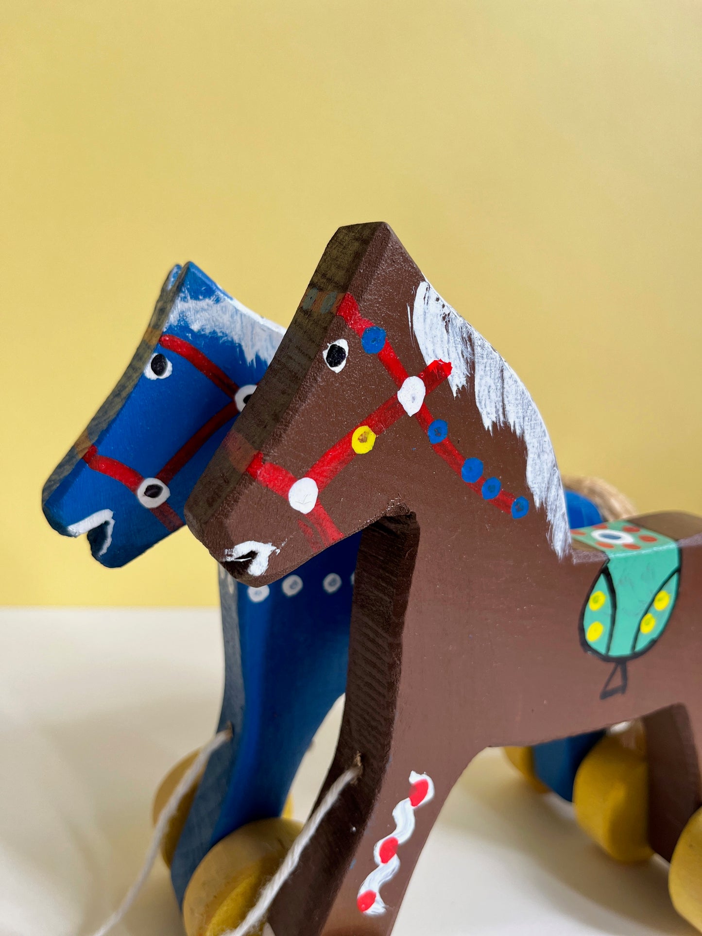 Two Horses Pull Along Toy by Wlodzimierz