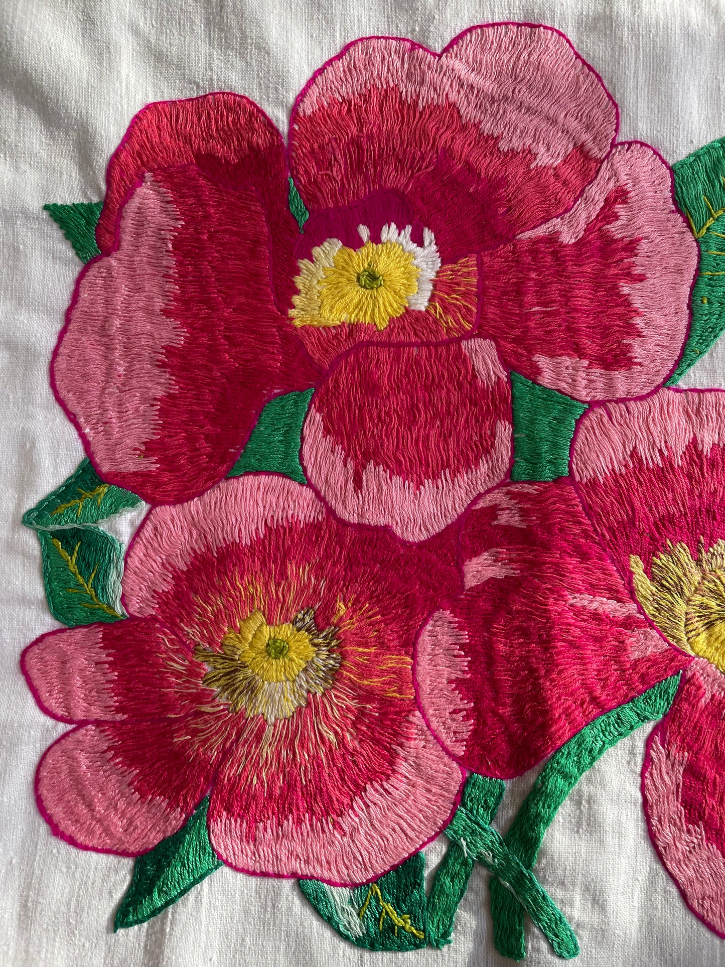 Pansies and Butterfly Embroidered Cushion by Teresa