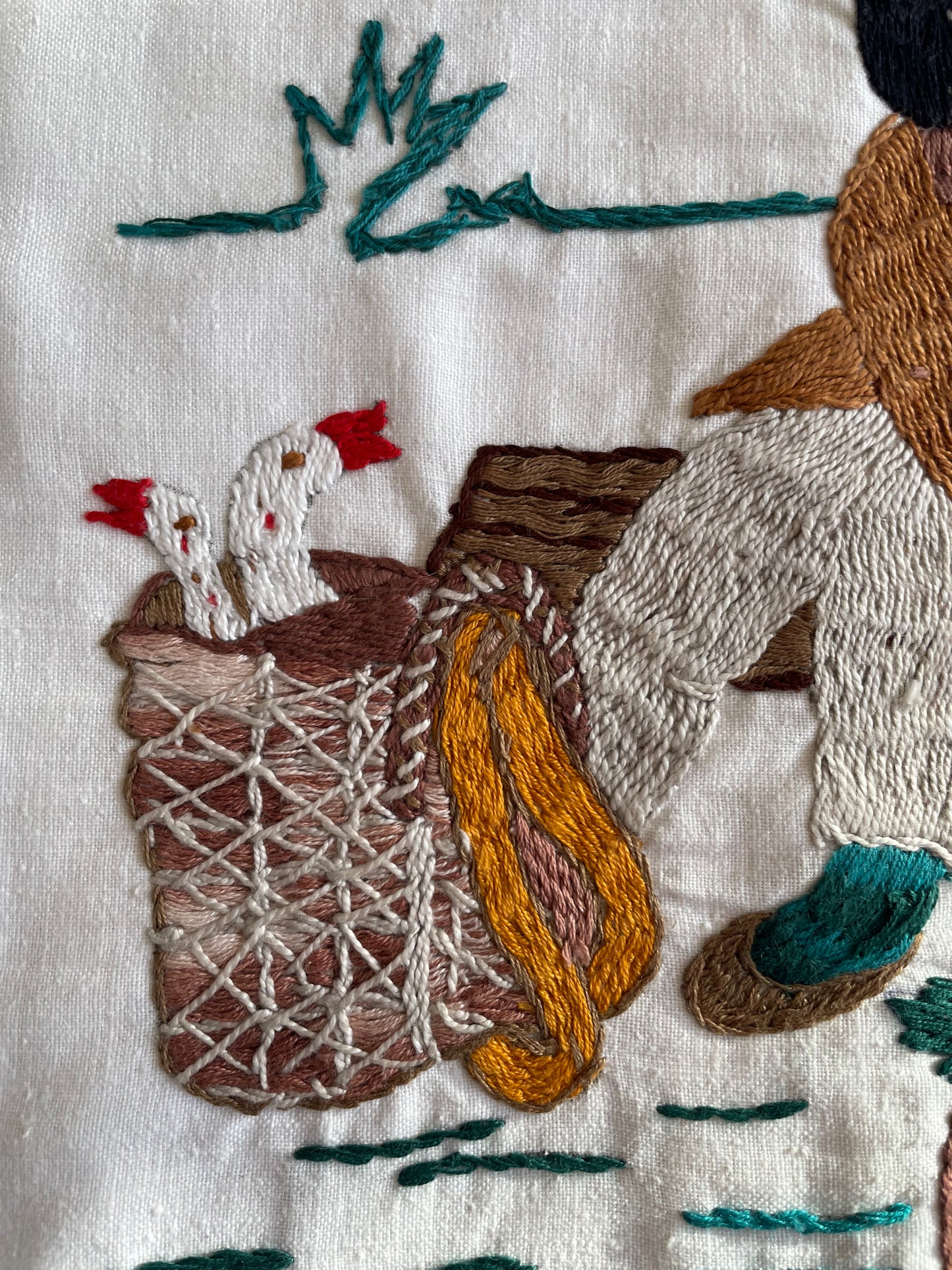 Kocham Cię ( I Love You) Embroidered Cushion Cover by Teresa