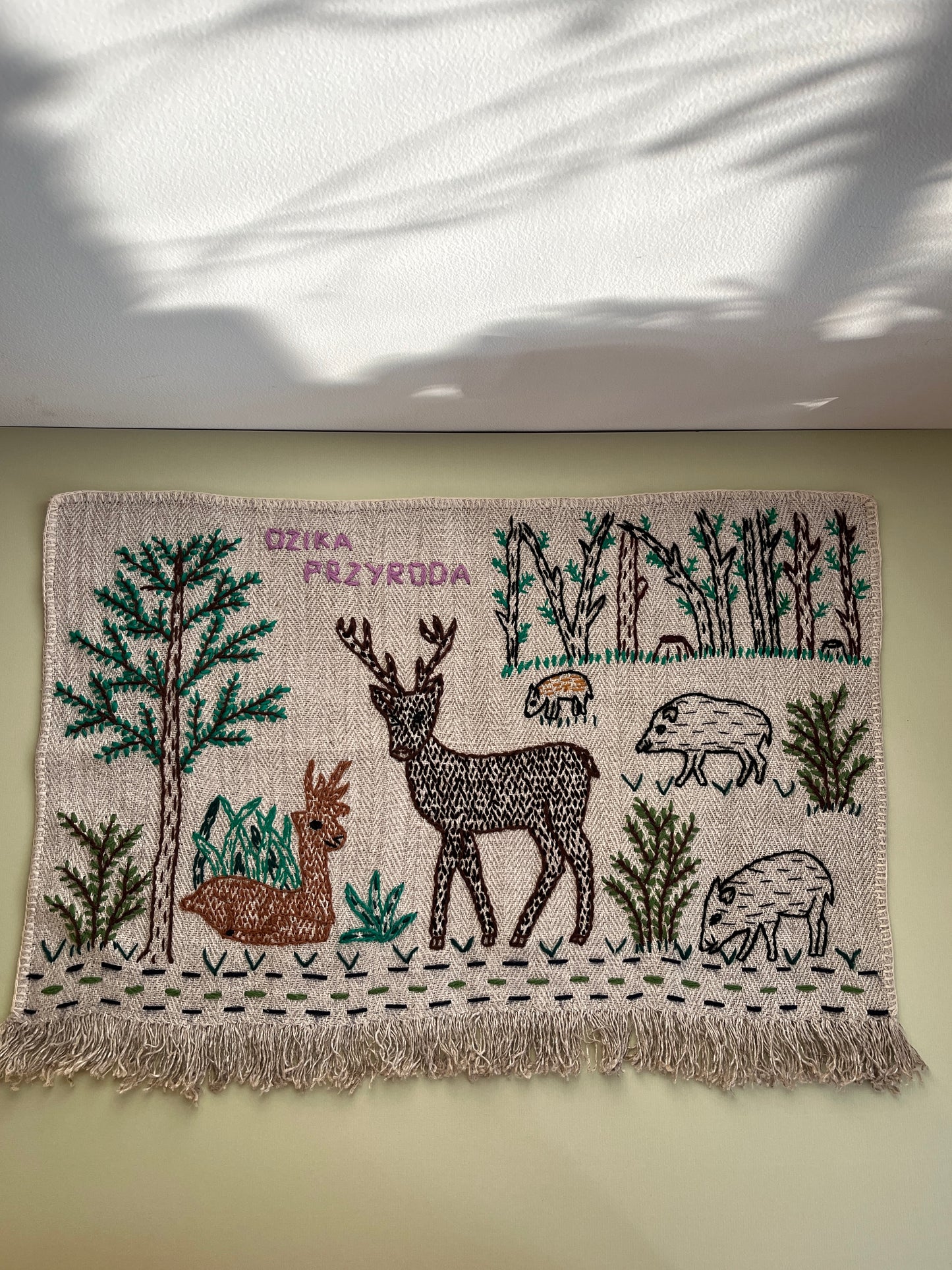 Deer Hand Embroidered Makatka by Anna