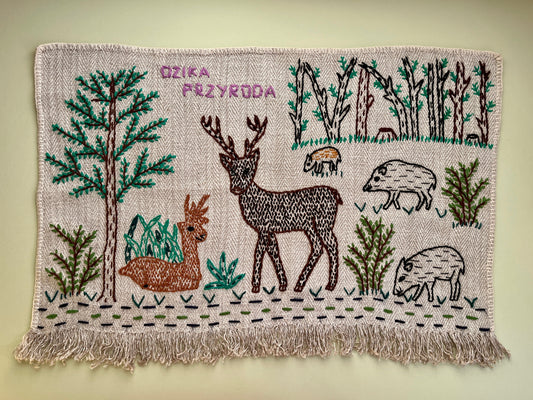 Deer Hand Embroidered Makatka by Anna