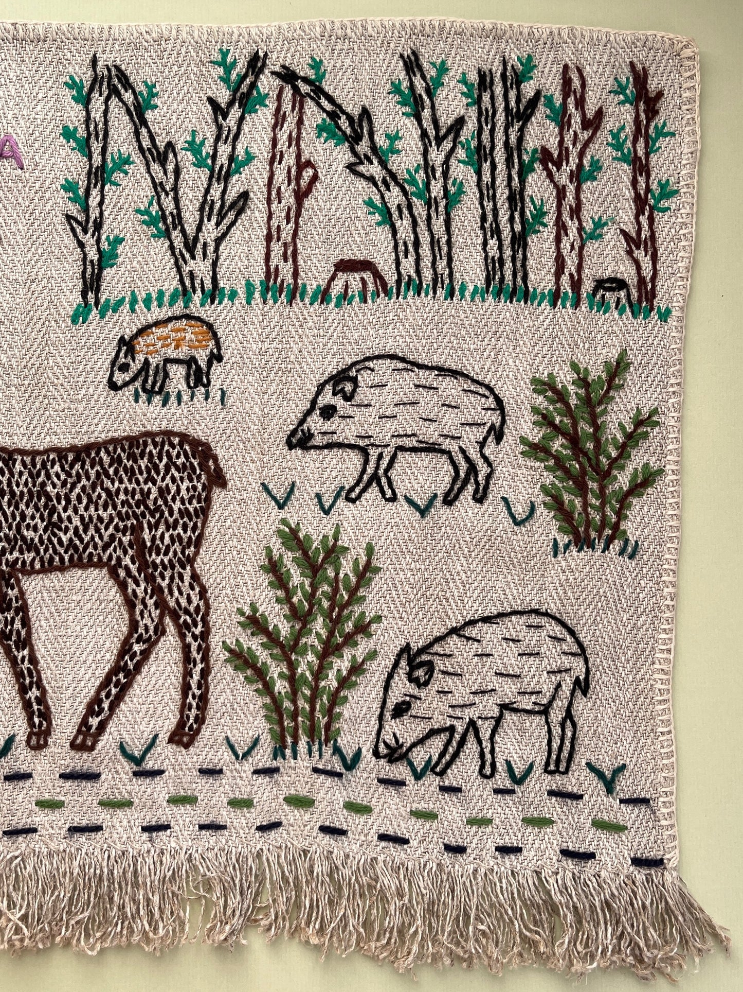 Deer Hand Embroidered Makatka by Anna