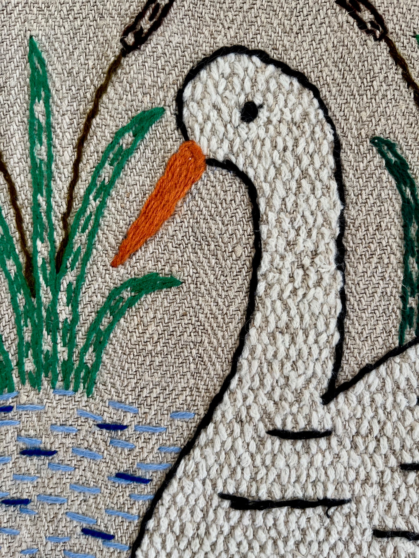 Swans Hand Embroidered Makatka by Anna