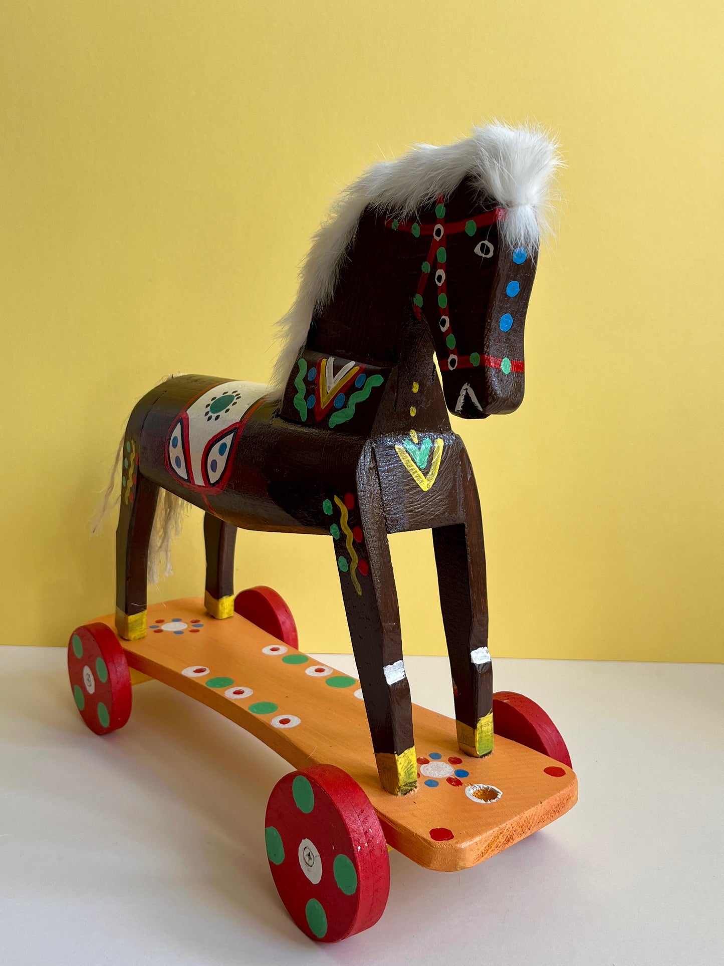 Brown Horse Pull Along Toy by Wlodzimierz