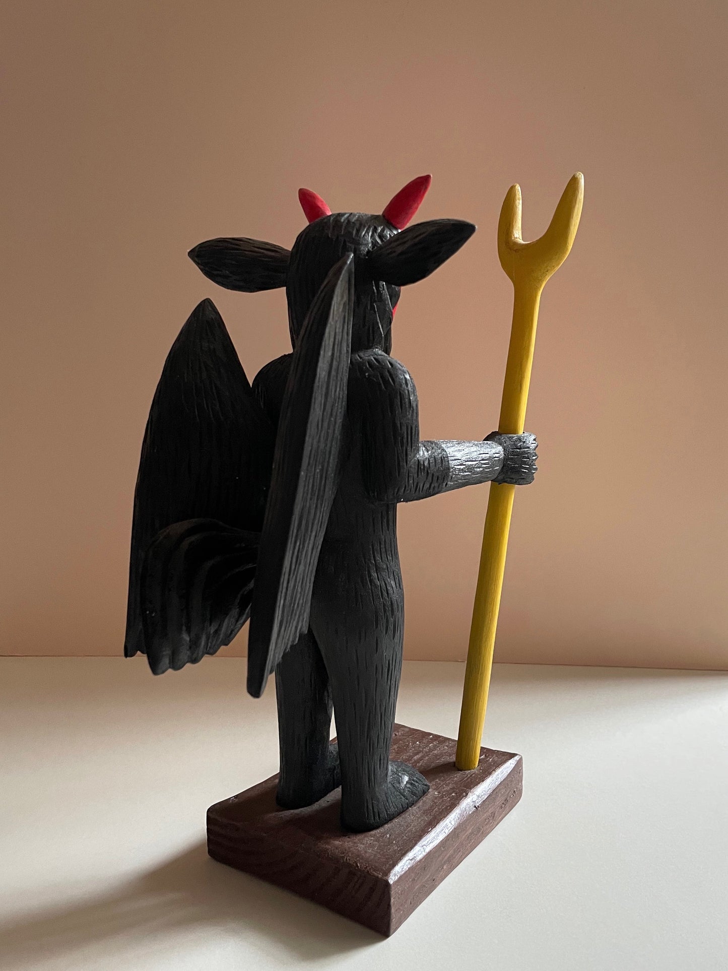Devil with a Yellow Pitchfork Sculpture by Zenon
