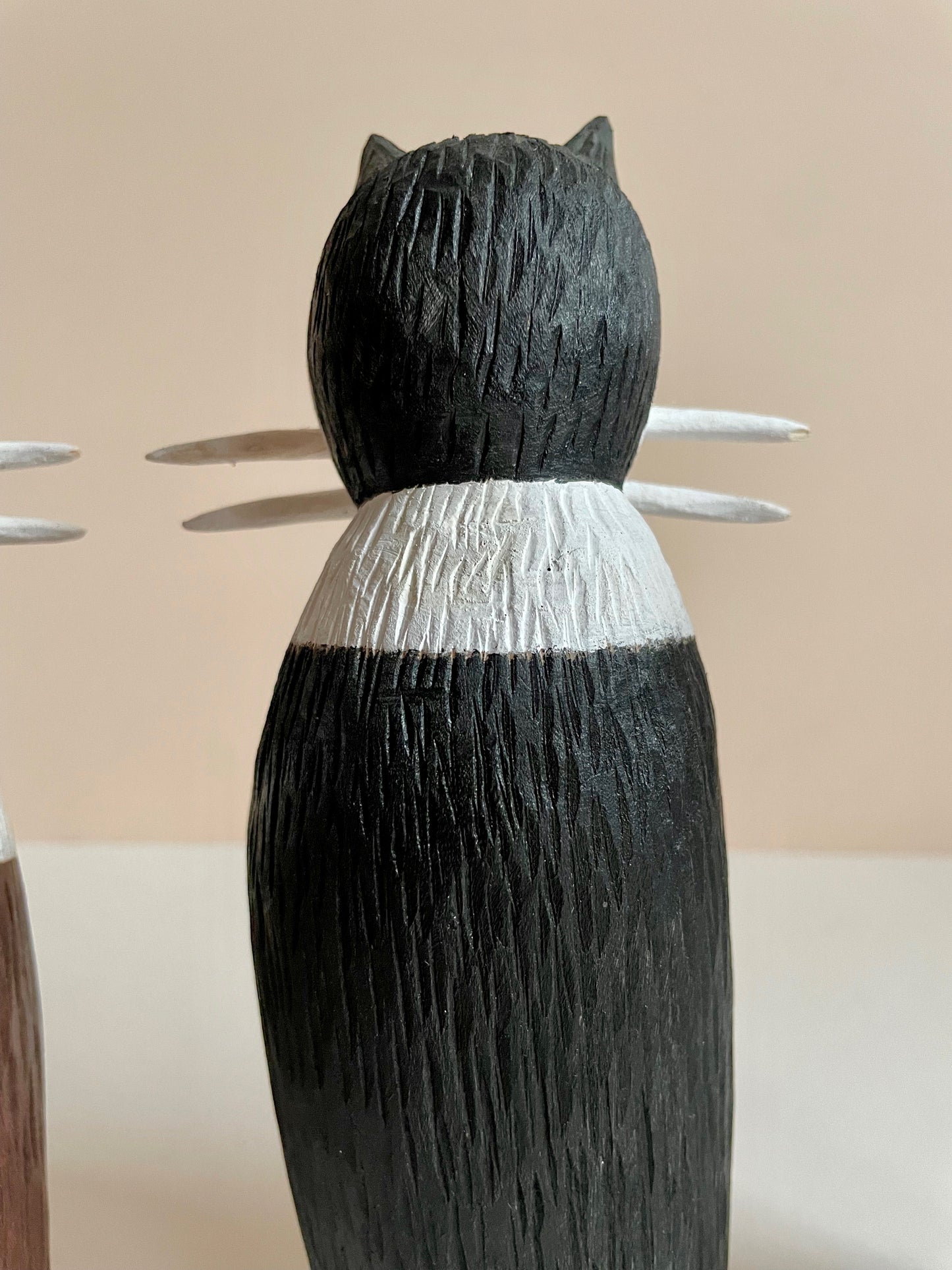 Wooden Cat Sculpture by Zenon