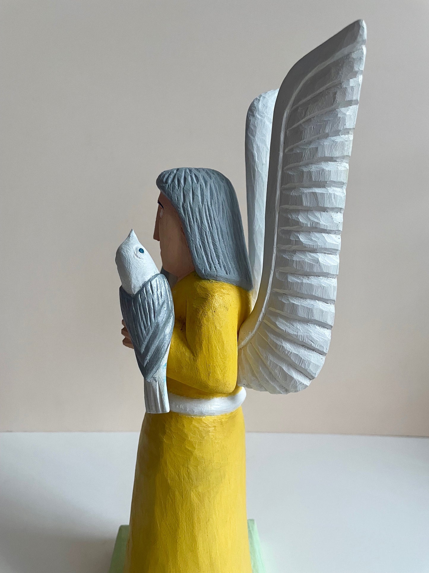 Angel with Two Birds Sculpture by Zenon