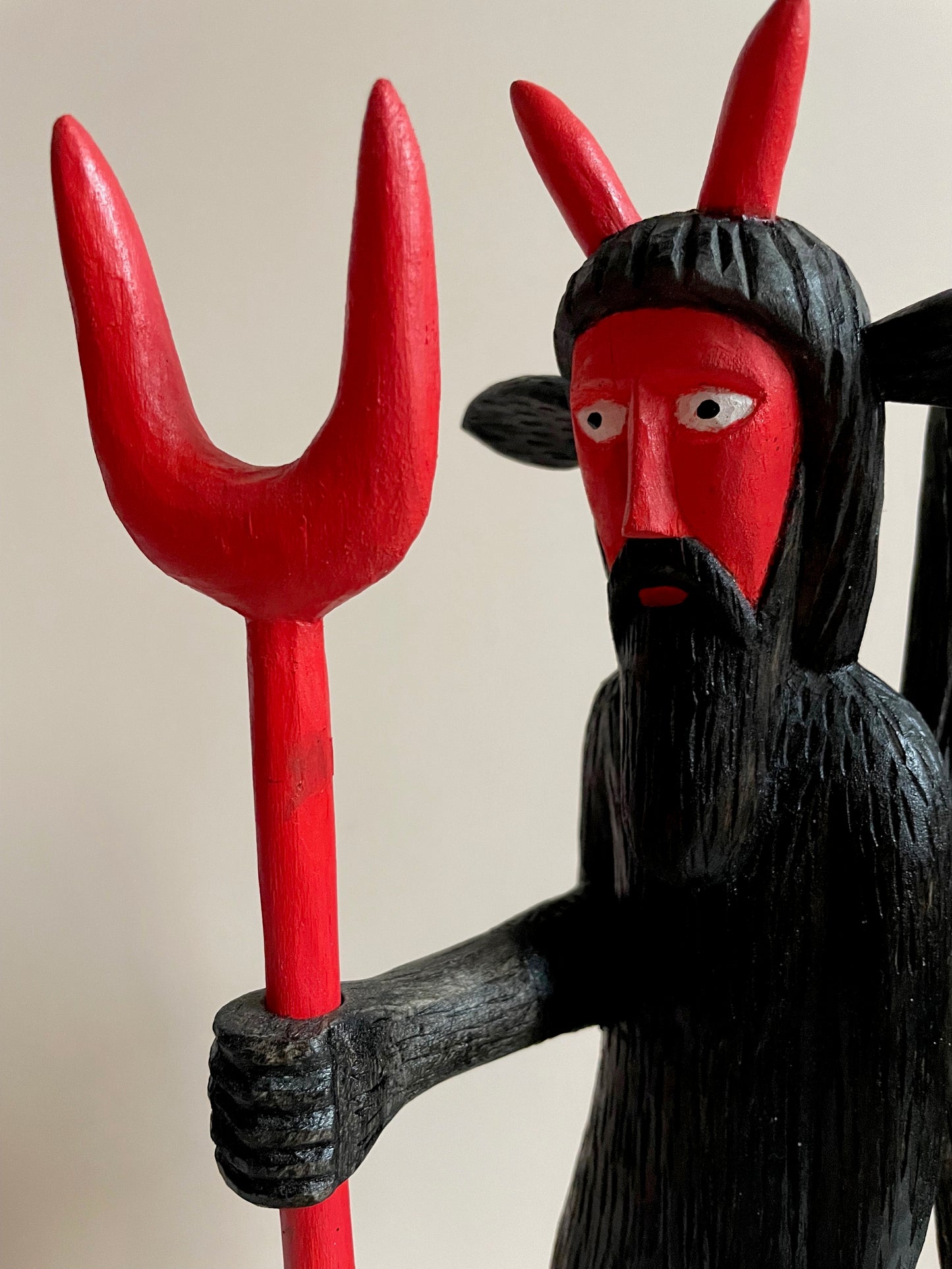 Devil with a Red Pitchfork Sculpture by Zenon