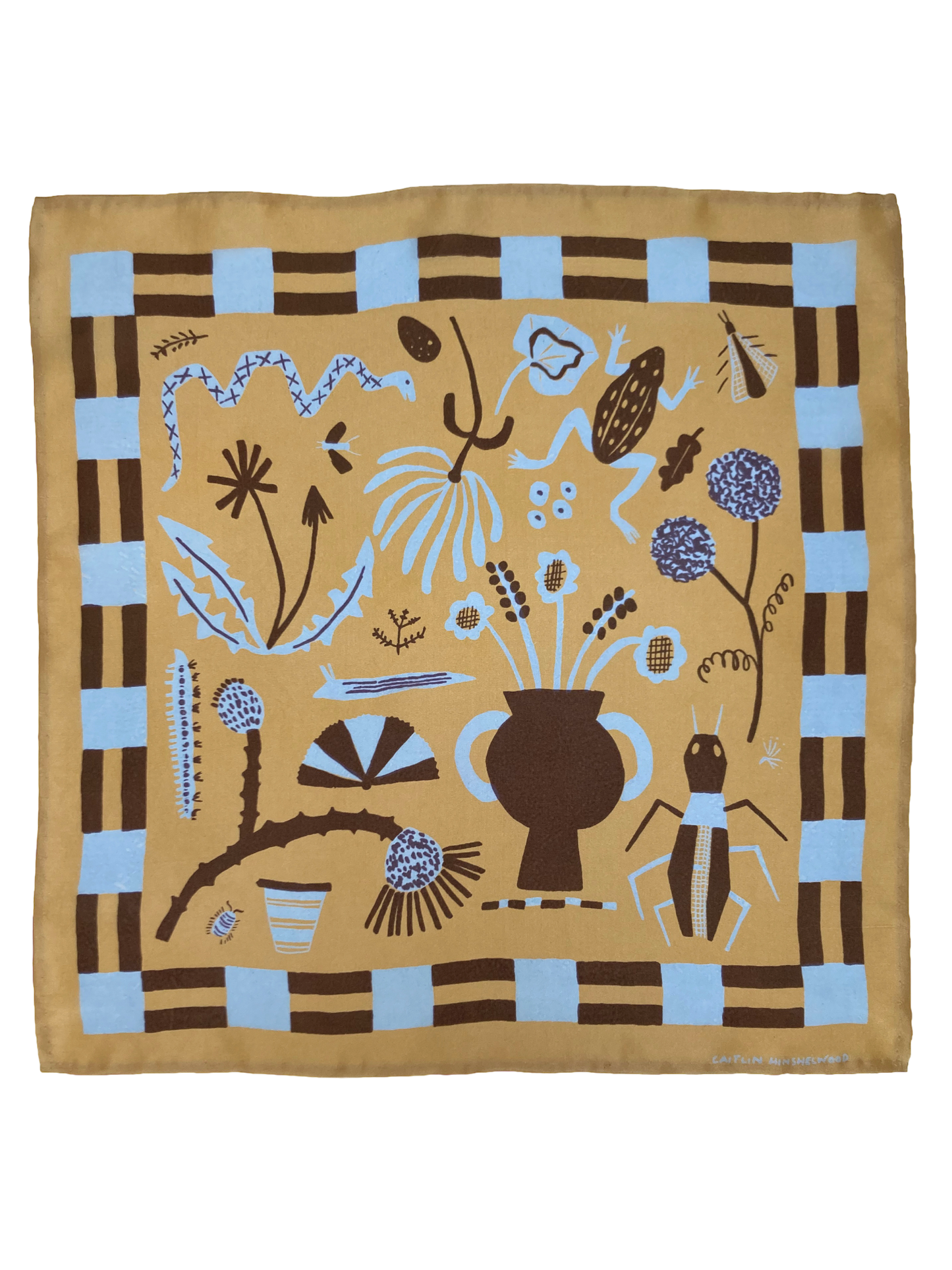 Field Notes Silk Scarf in Yellow by Caitlin Hinshelwood