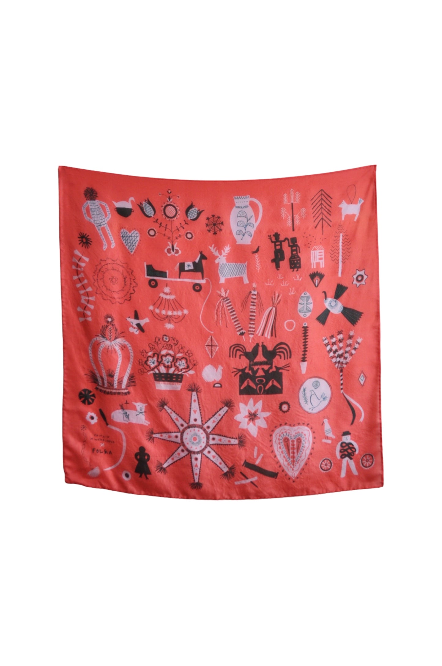 Folka Scarf in Coral by Caitlin Hinshelwood