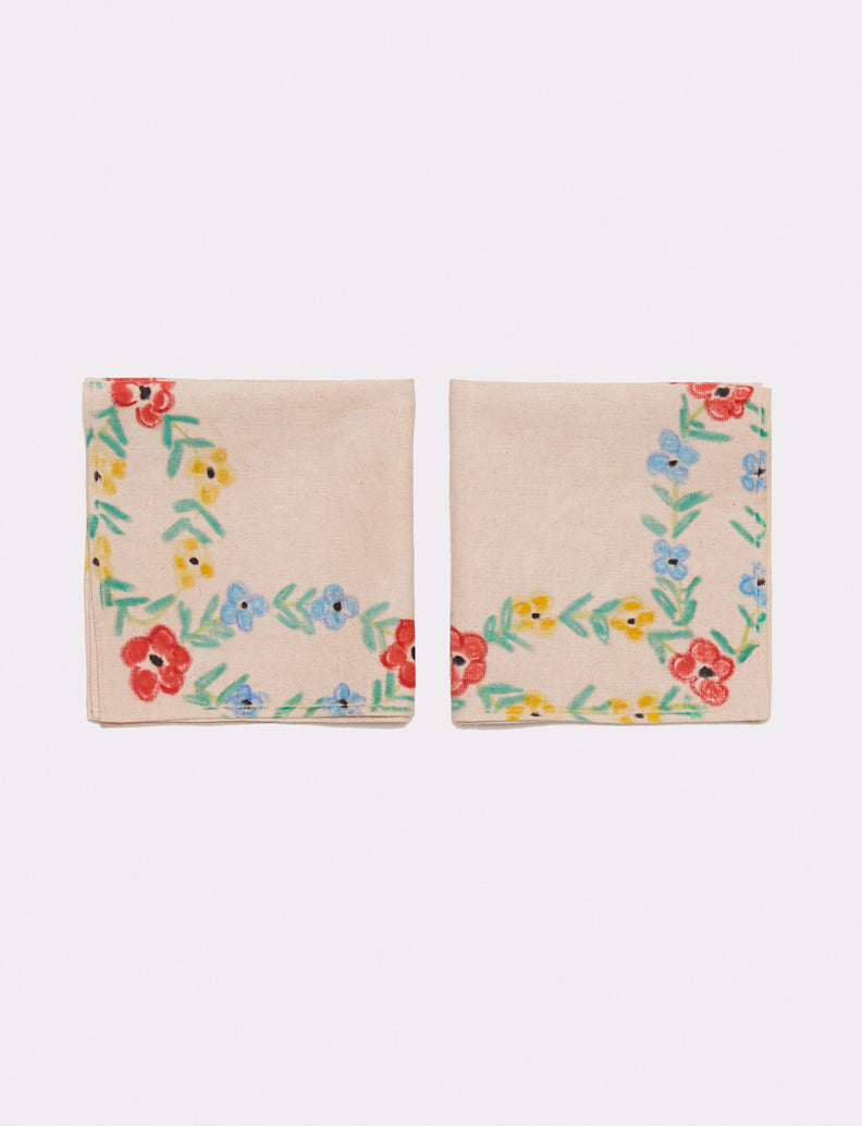 Floral Hand Painted Napkins by Cesca Dvorak