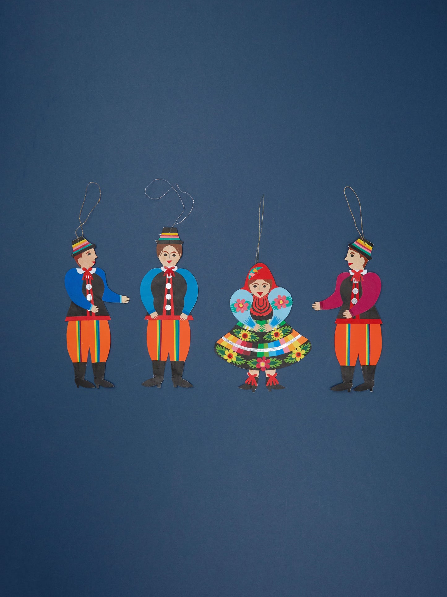 Woman and Man from Lowicz Papercut Ornament by Maria