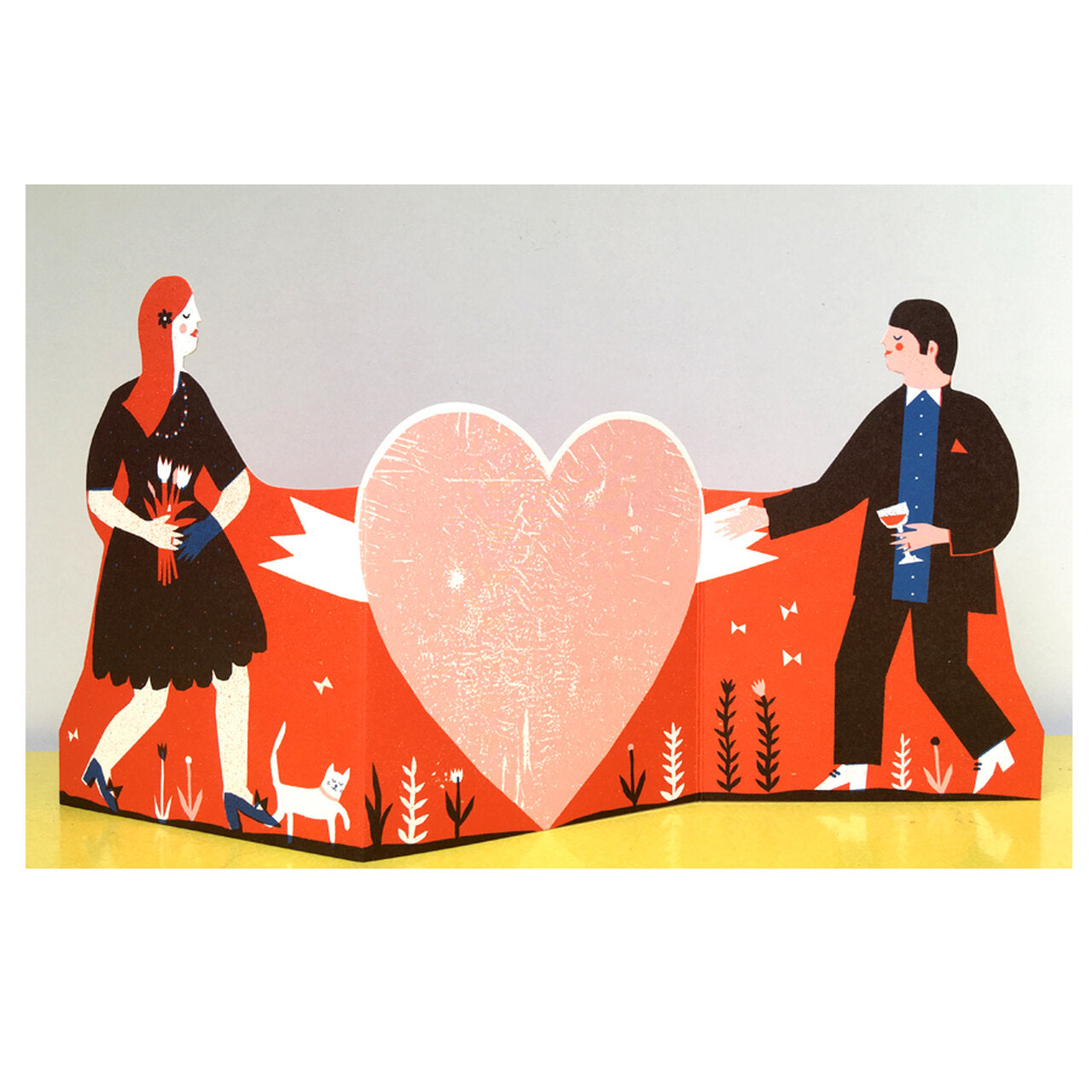 Woman and Man Concertina Card by Printed Peanut