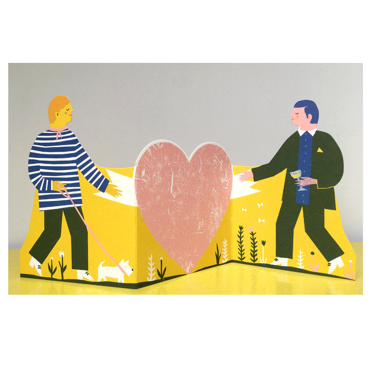 Two Men Concertina card by Printed Peanut