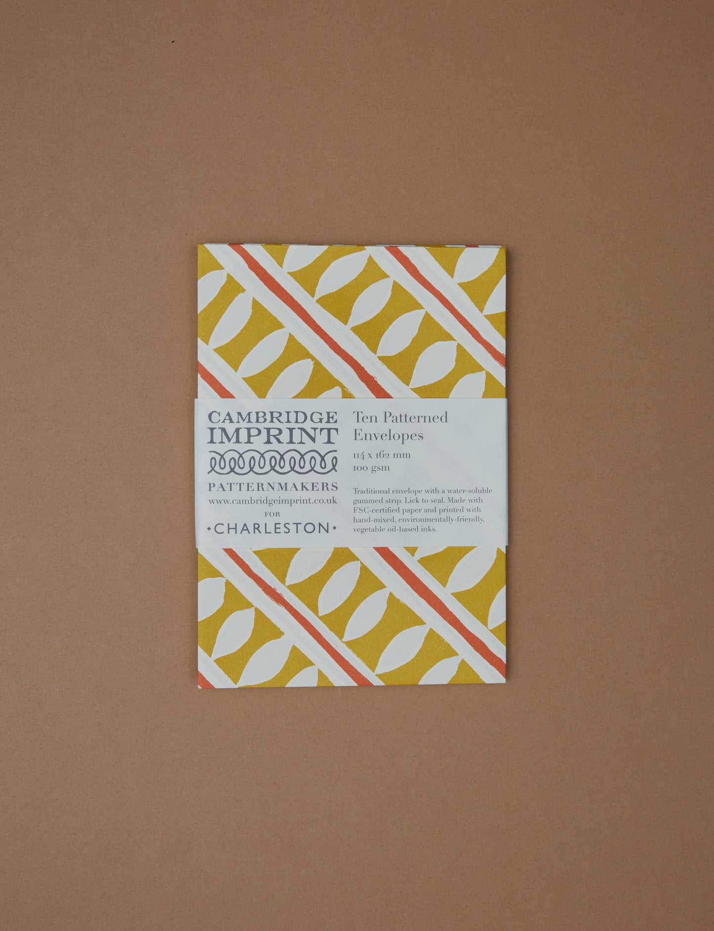 Charleston Mustard Envelopes set of 10 by Cambridge Imprint