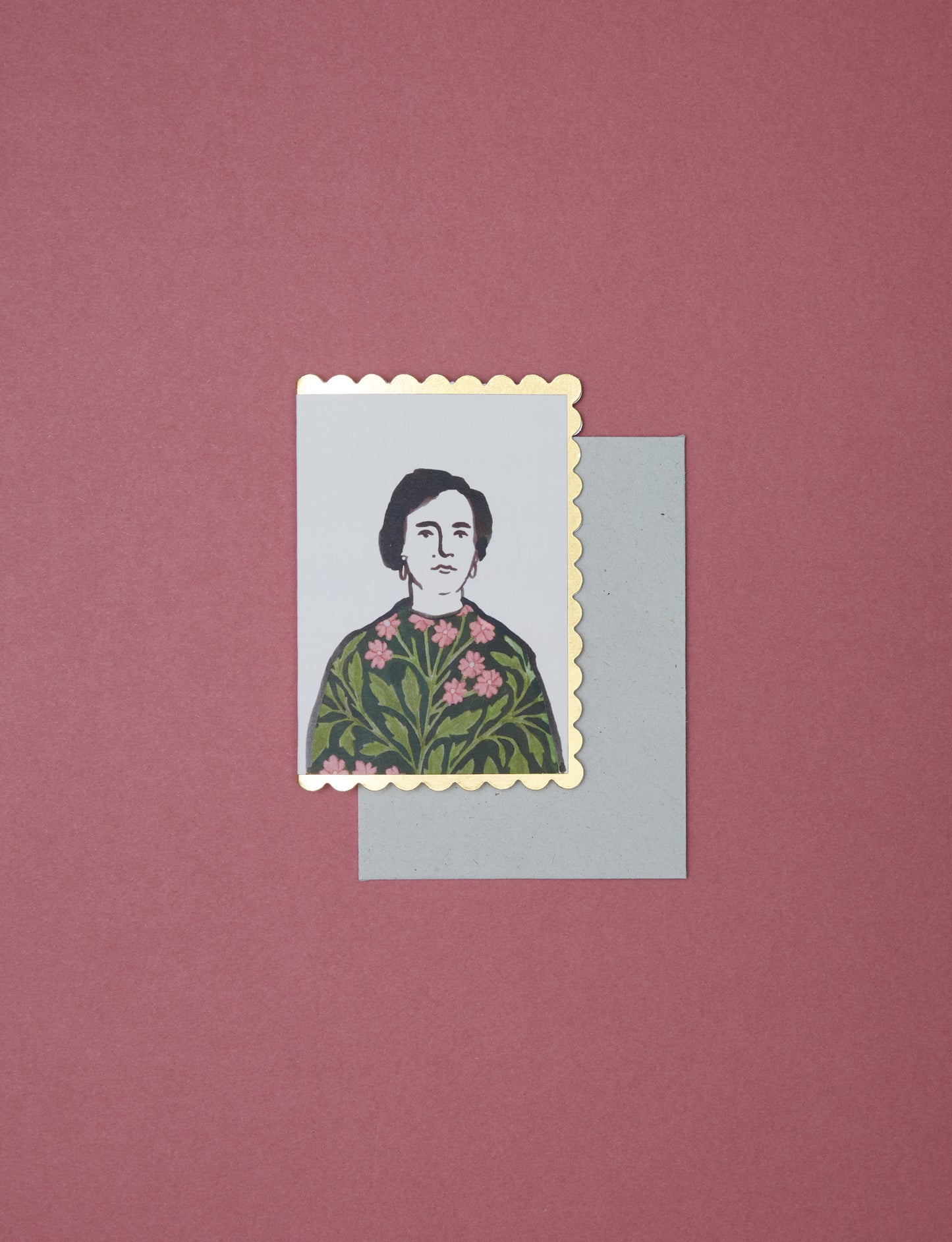 Woman in a Floral Dress by Wanderlust Paper Co.