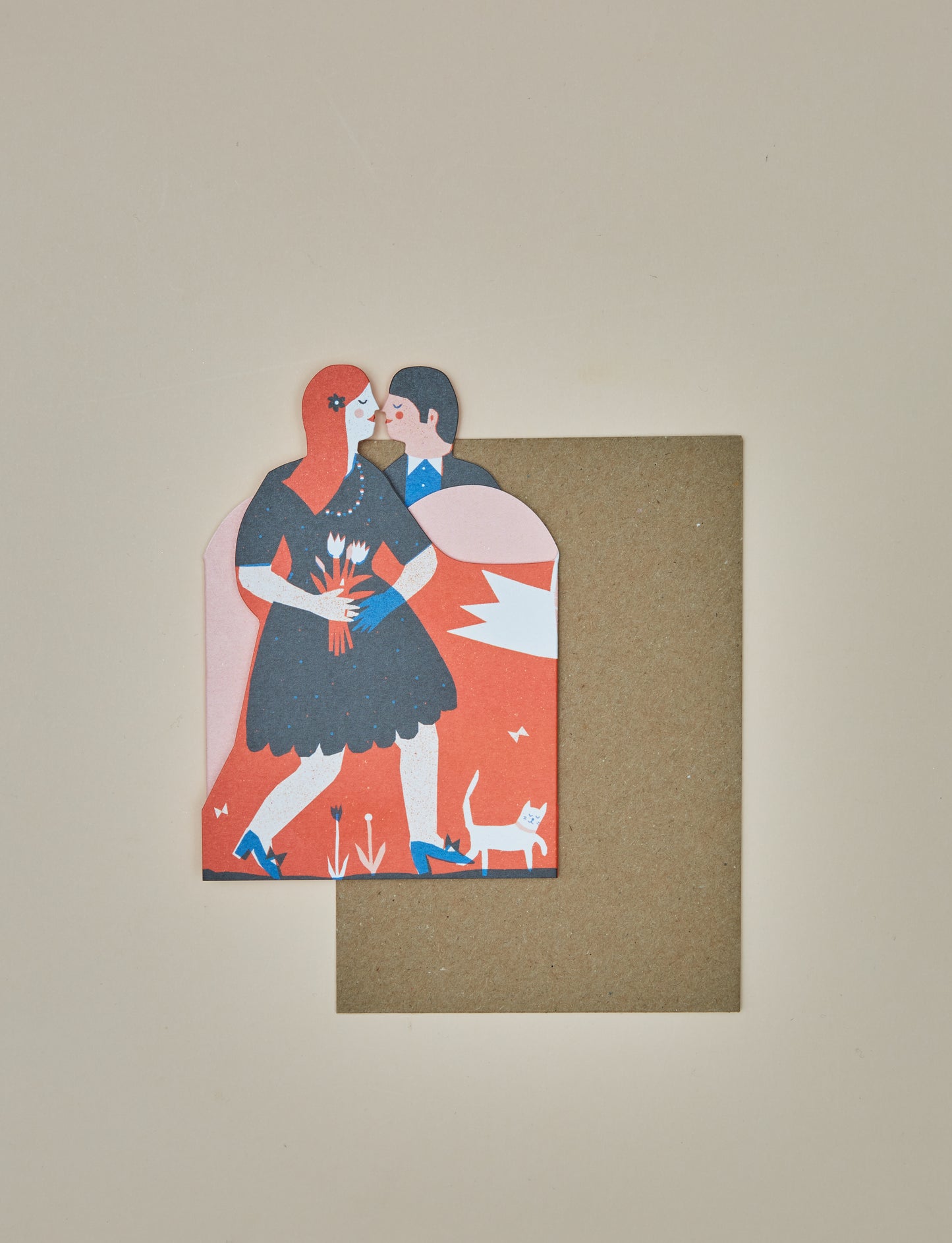 Woman and Man Concertina Card by Printed Peanut