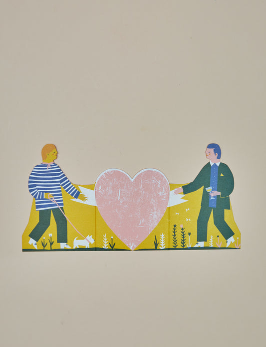 Two Men Concertina card by Printed Peanut