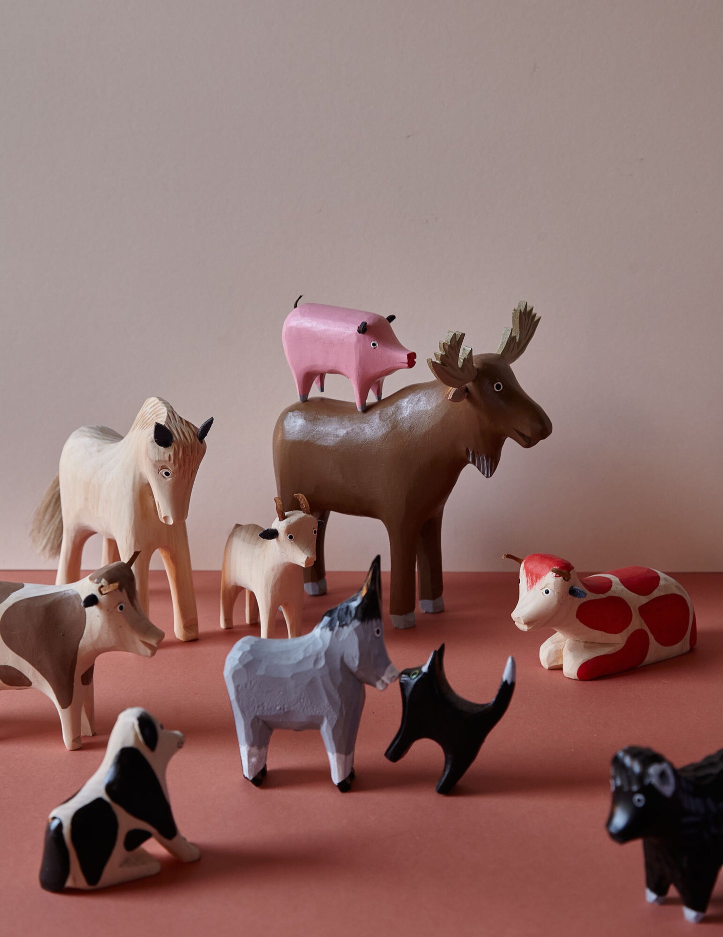 Hand Carved Wooden Sheep