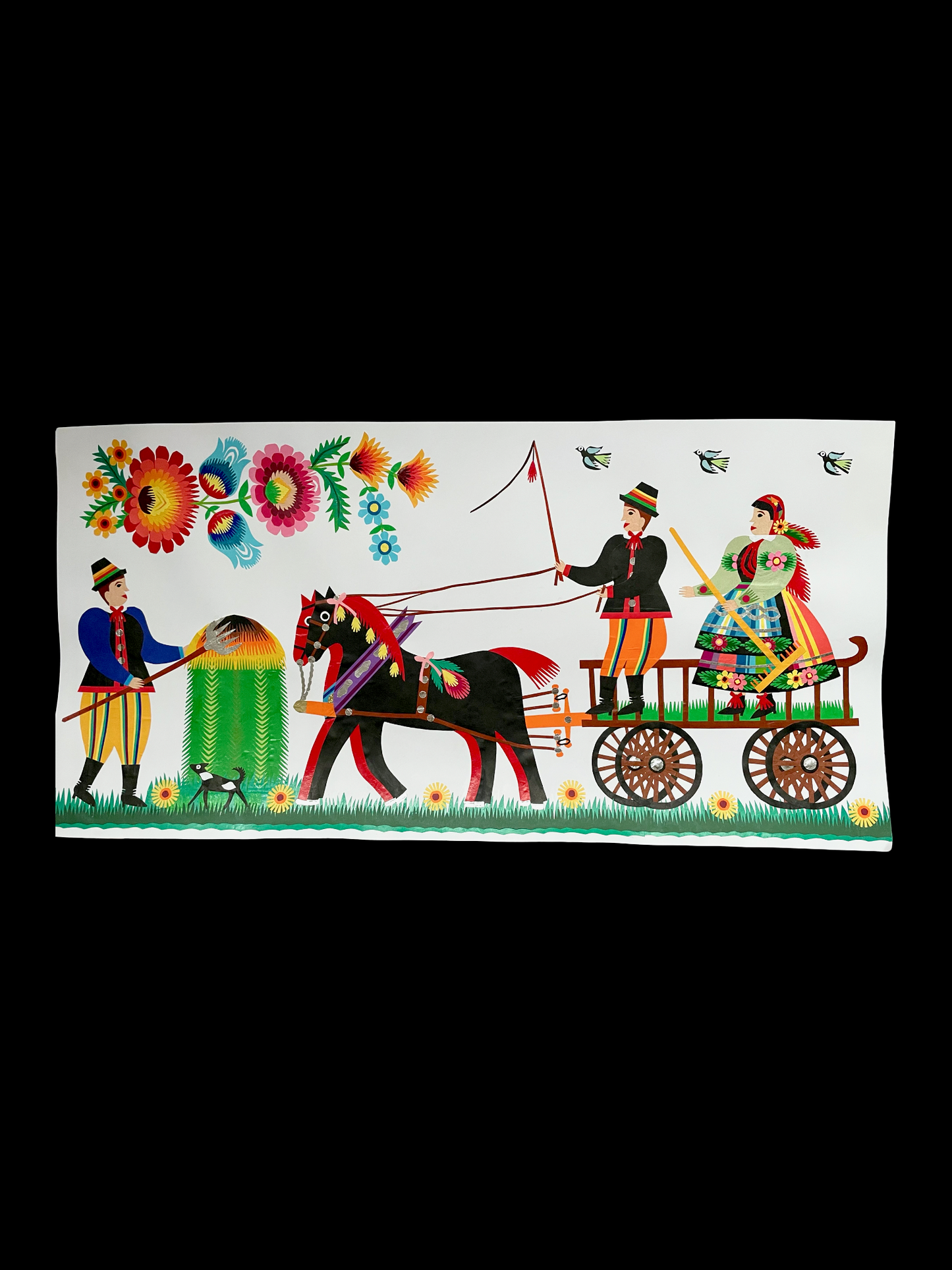 Collecting Hay Bales Papercut by Maria