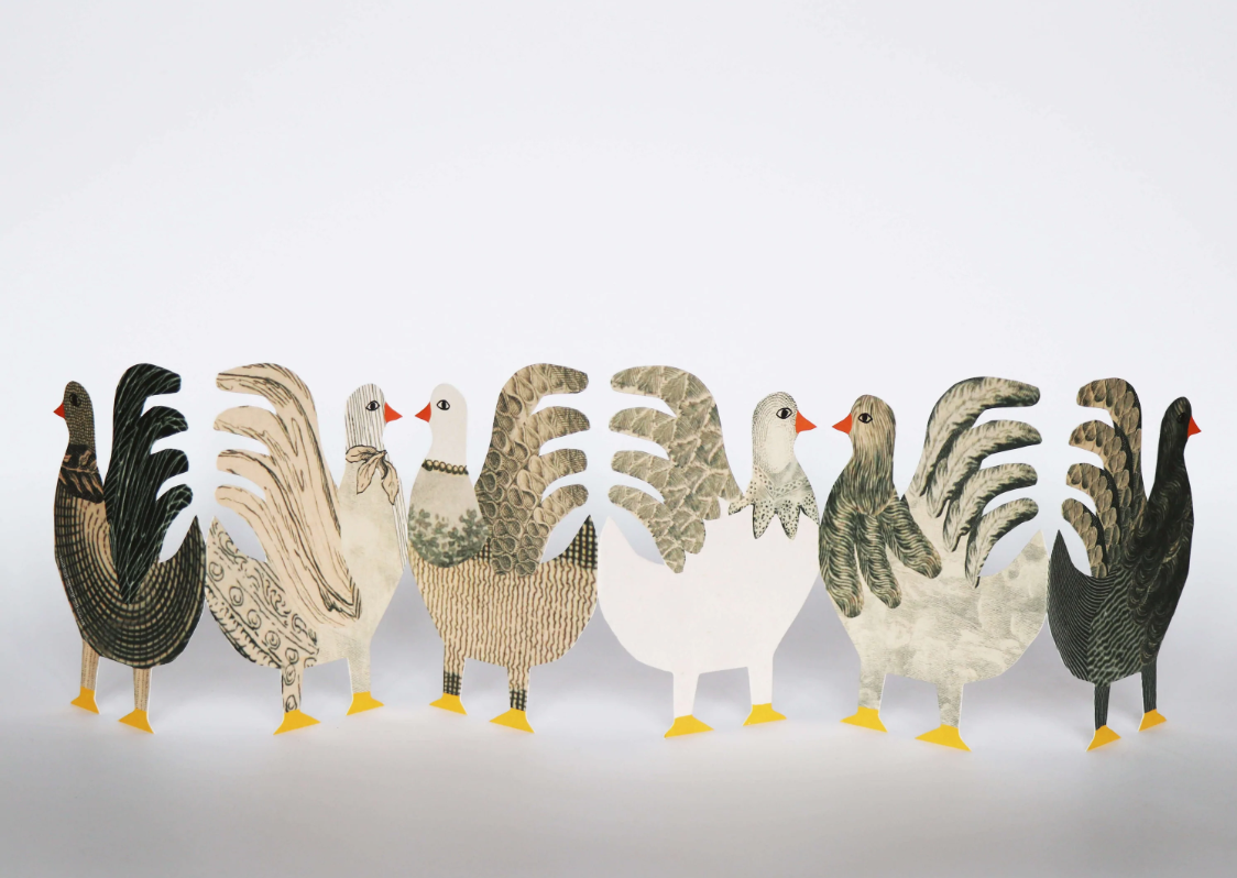 Chicken Concertina Card by Hadley