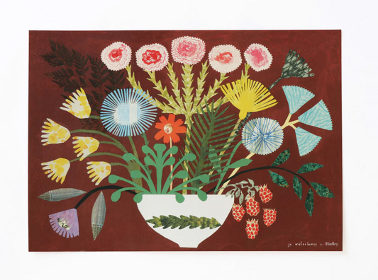 Bouquet in Burgundy Art Print by Hadley