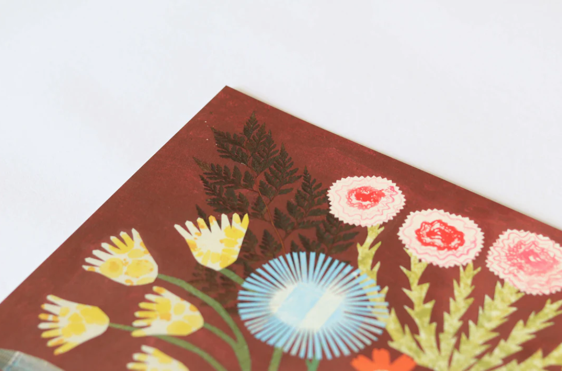 Bouquet in Burgundy Art Print by Hadley