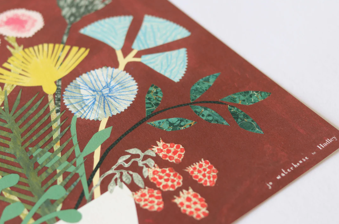 Bouquet in Burgundy Art Print by Hadley