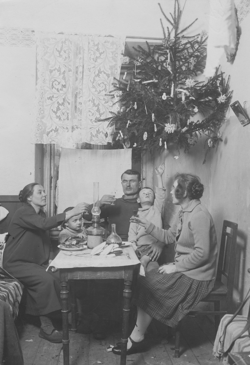 Celebrating Christmas Eve Folk Christmas Card