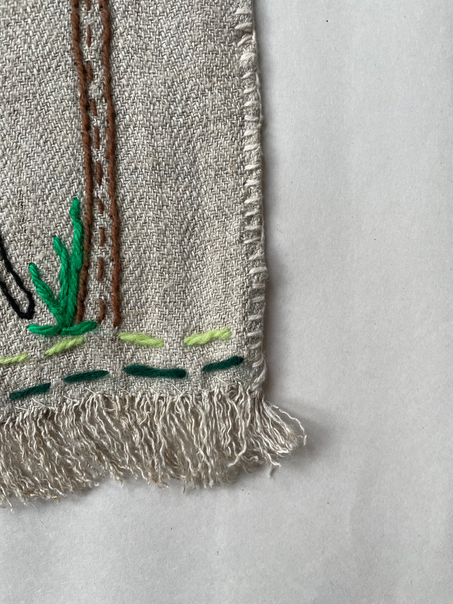 Country Yard Hand Embroidered Wall Hanging by Anna