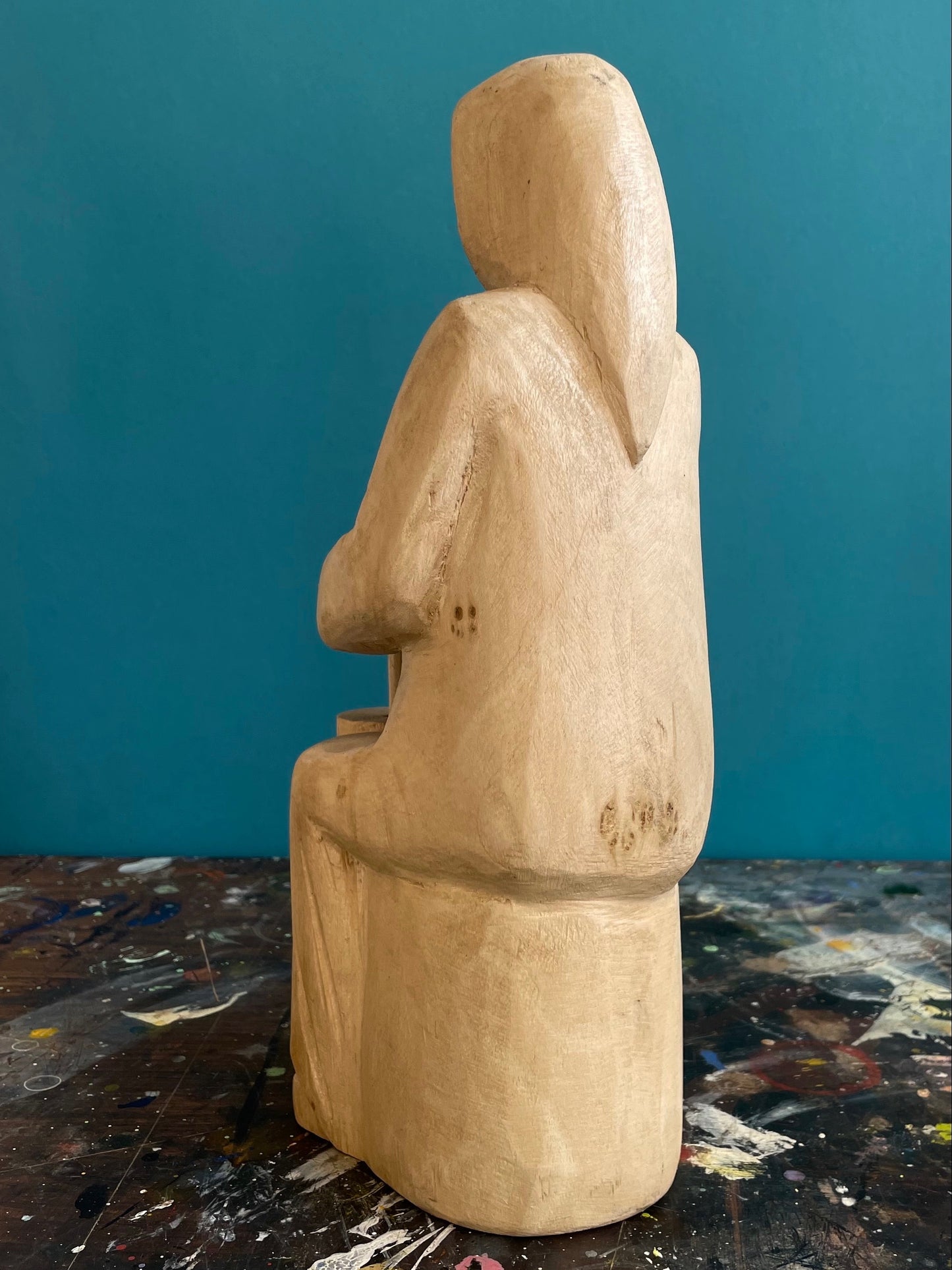 Woman Churning Butter Sculpture By Jan