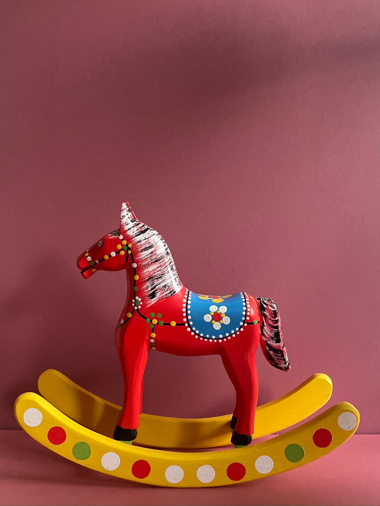 Hand Painted Riding Horse Toy by Wiesia