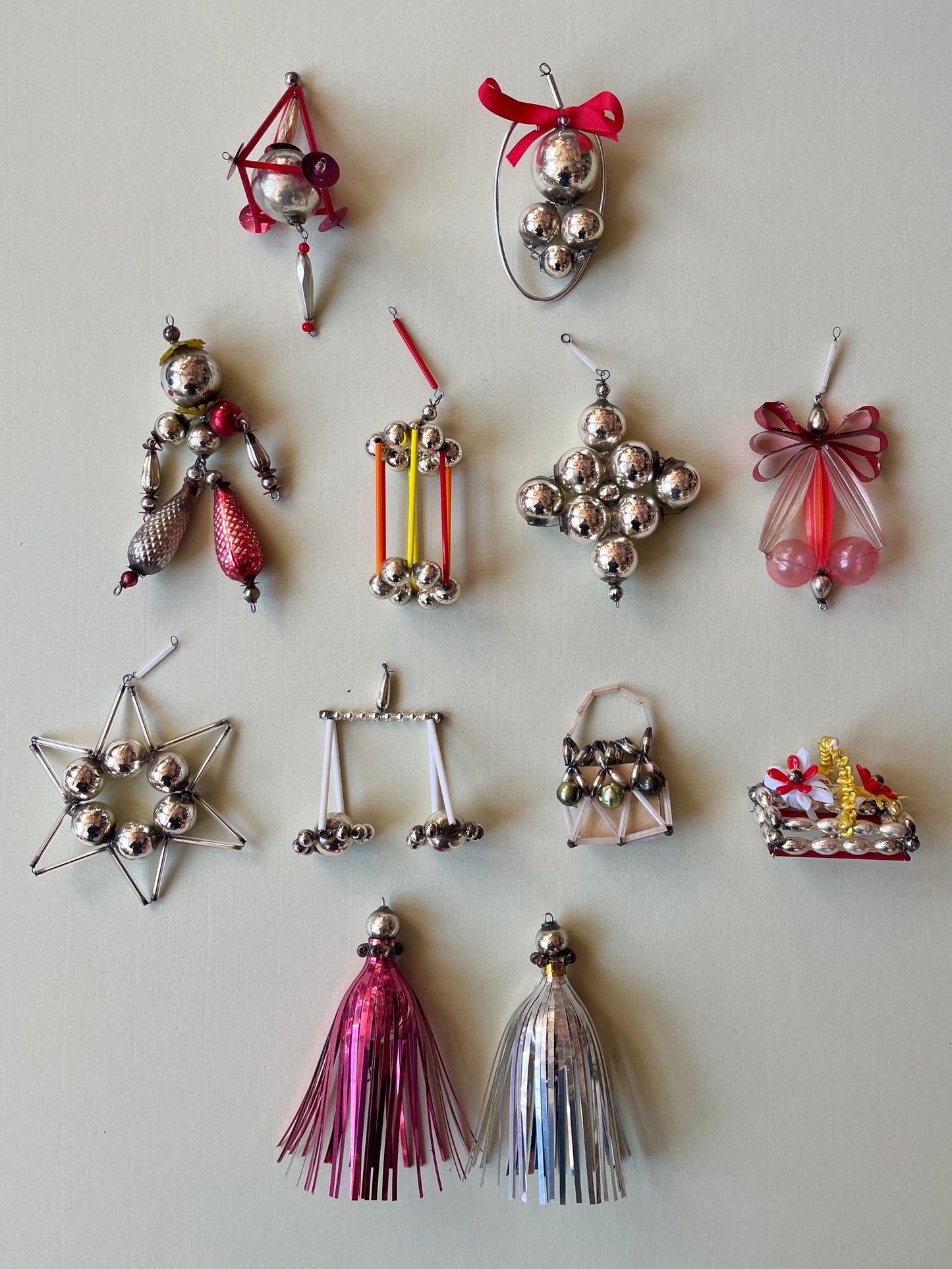 Vintage Glass Bauble and Bead Ornament