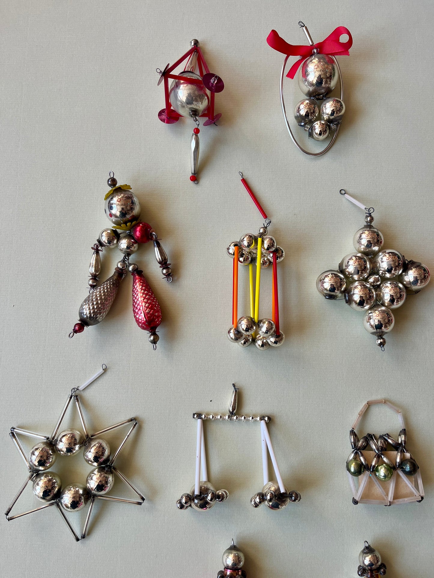 Vintage Glass Bauble and Bead Ornament