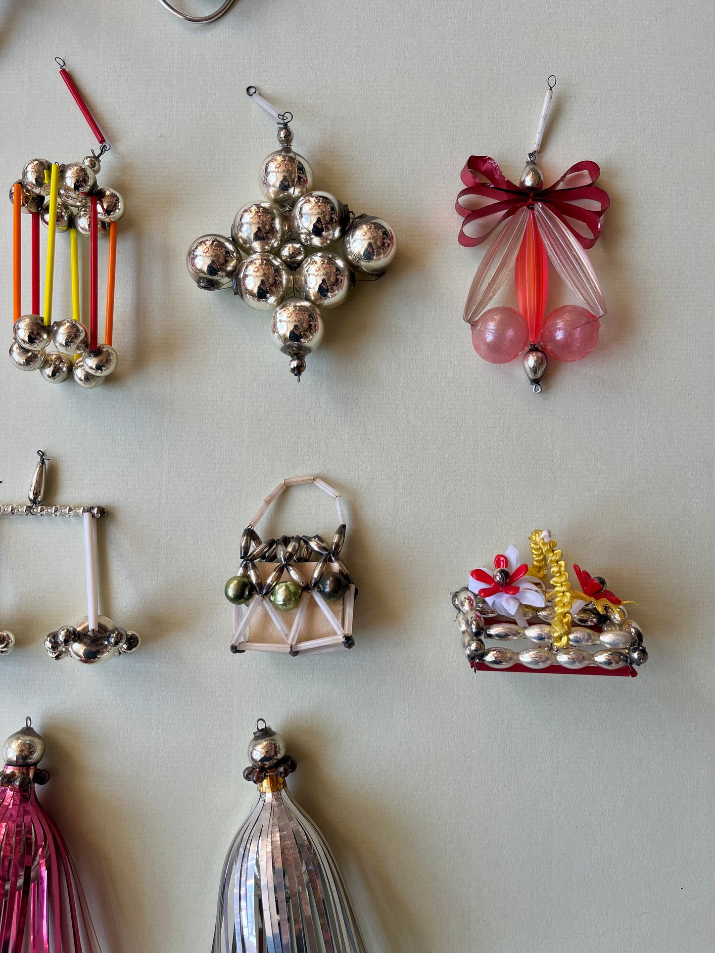 Vintage Glass Bauble and Bead Ornament