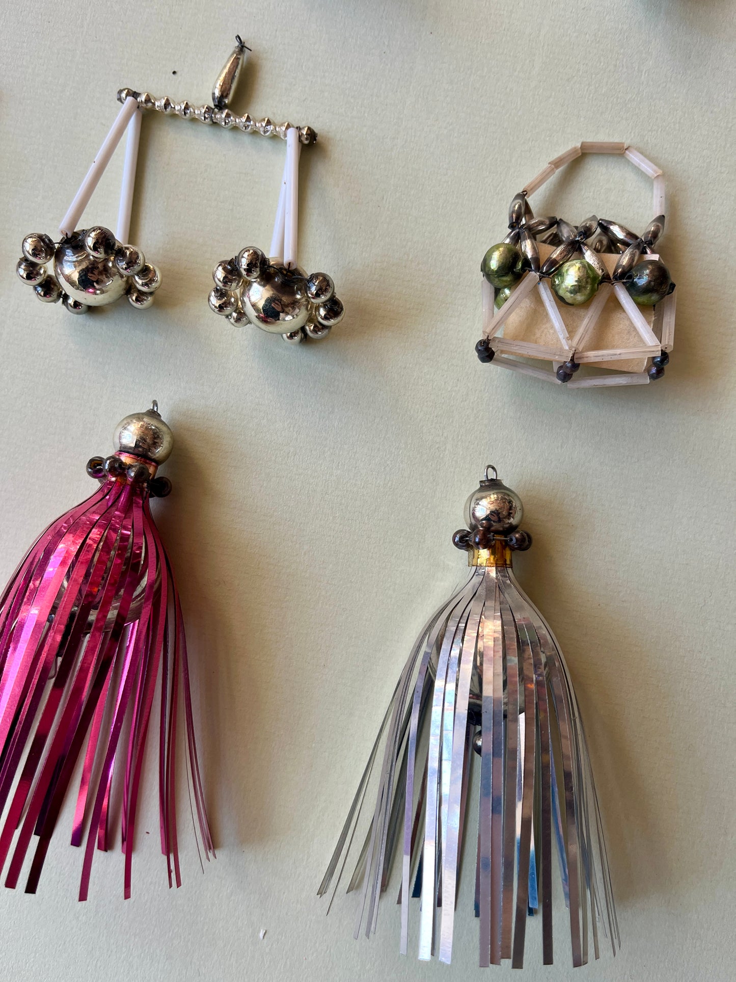 Vintage Glass Bauble and Bead Ornament