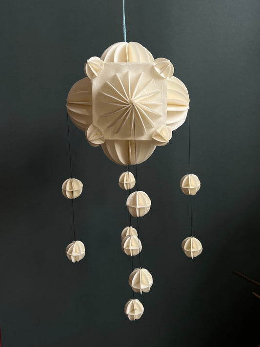 Wafer Geometric Ornament in White