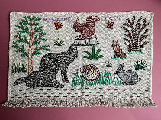 Forest Inhabitants Hand Embroidered Makatka by Anna